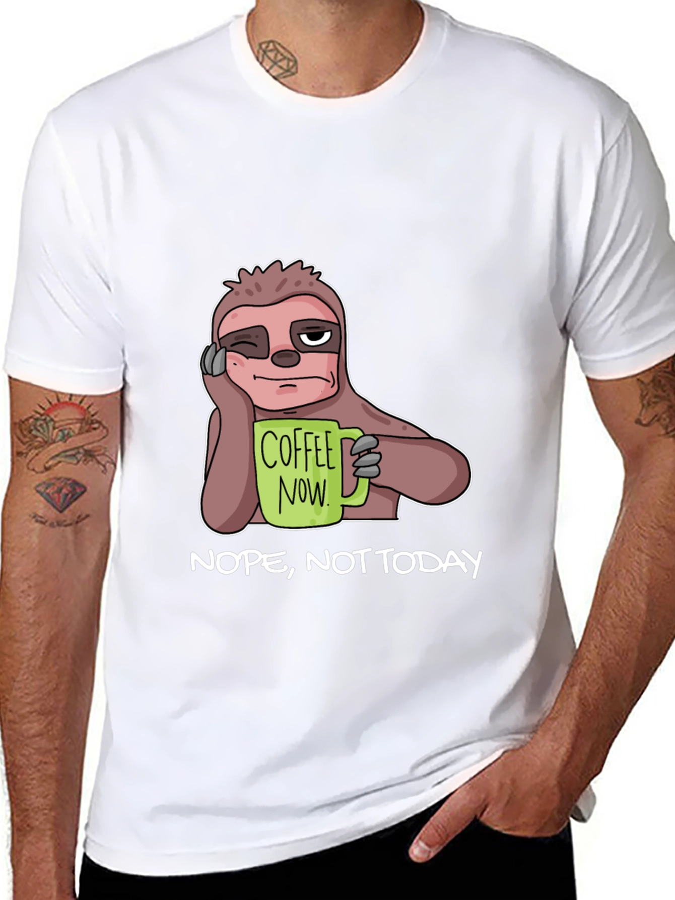 Coffee Now? Sloth Graphic T-Shirt