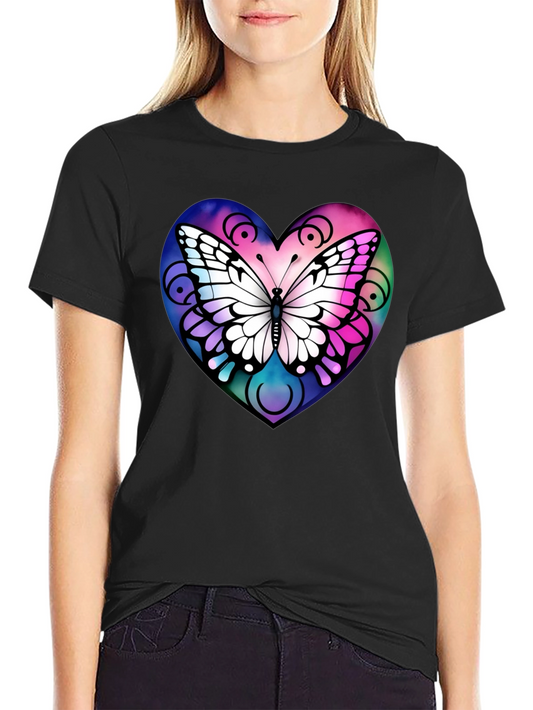 Butterfly Heart Graphic T-Shirt