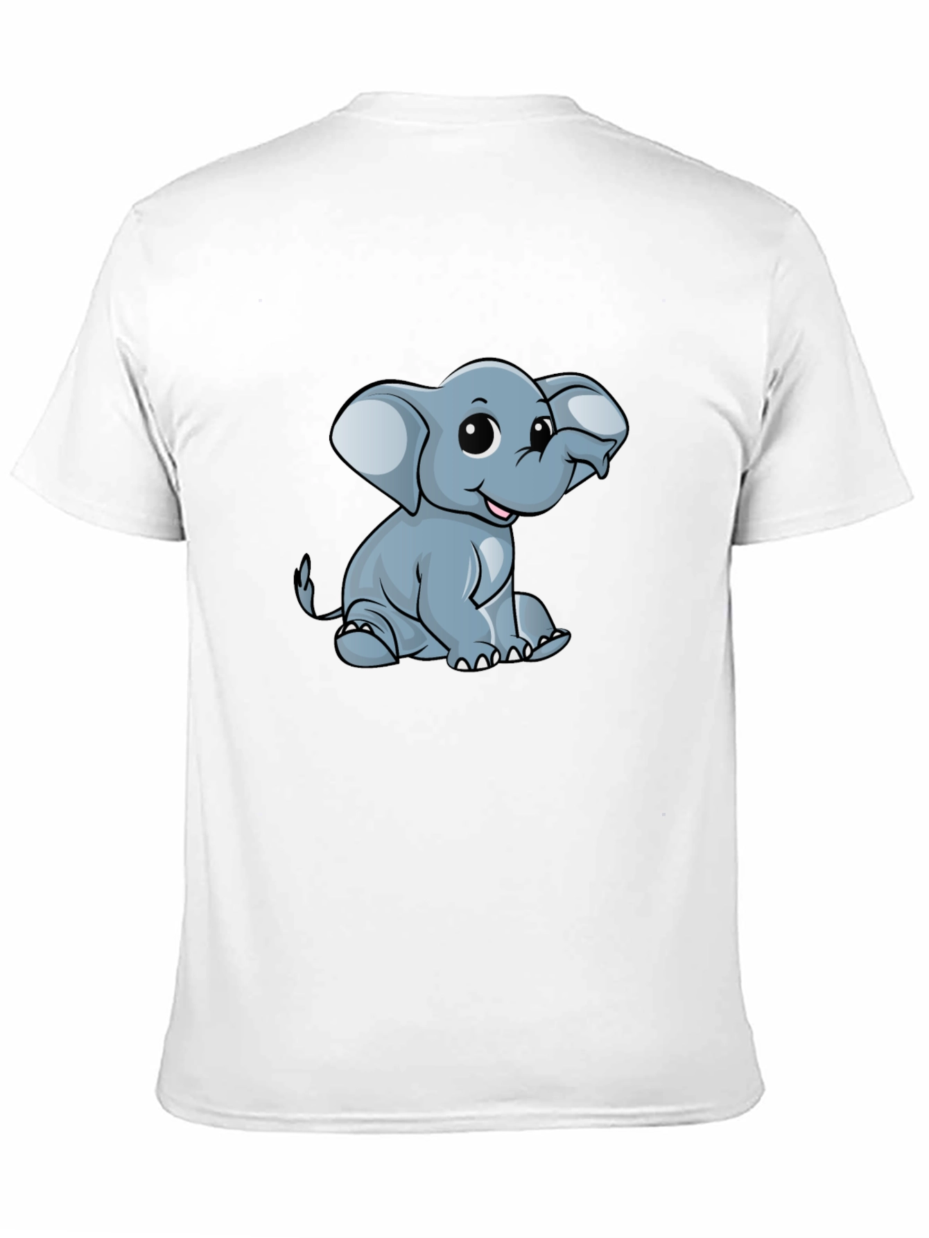 Cute Elephant Graphic Print Black T-Shirt