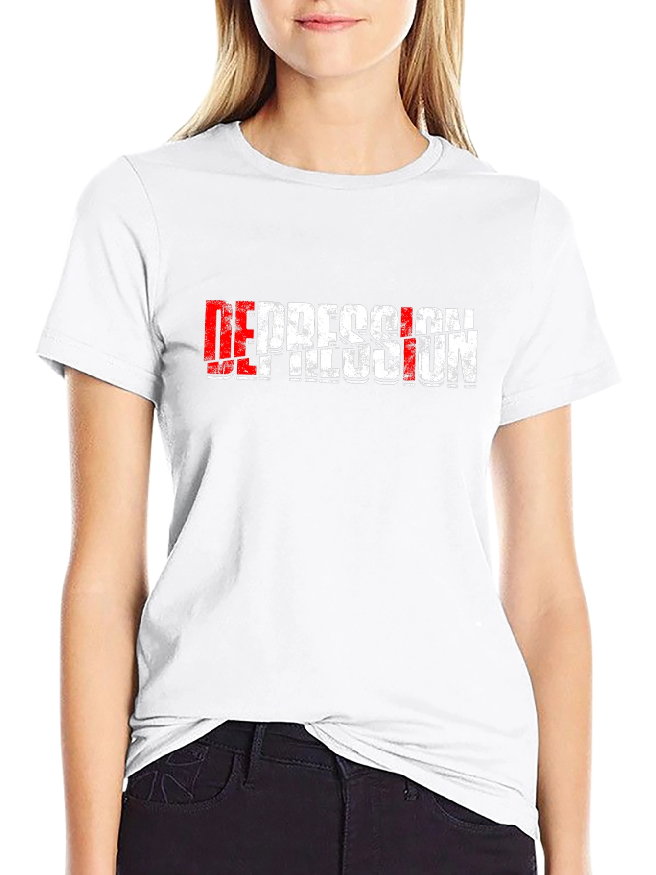 Distressed Depression Graphic T-Shirt