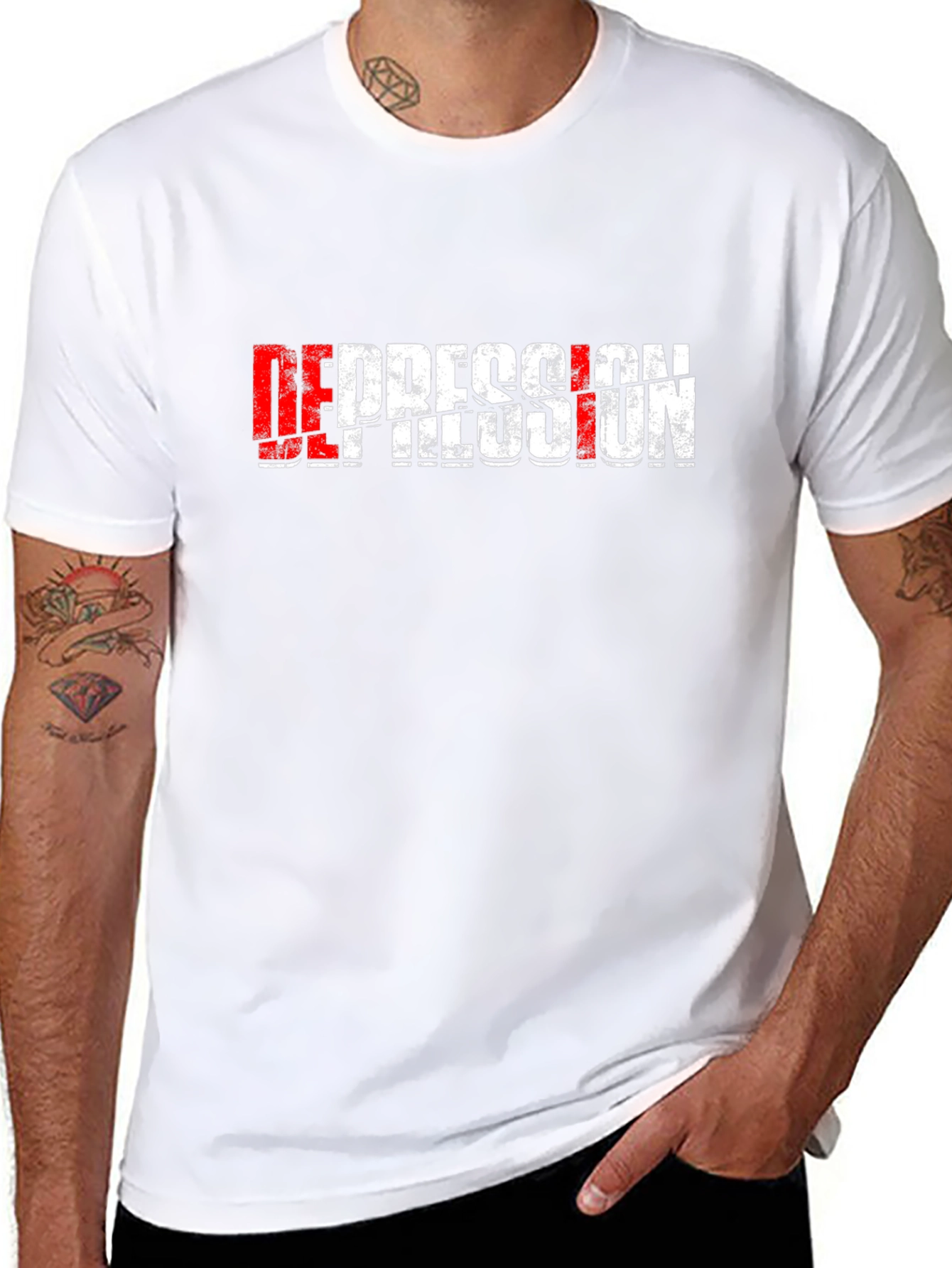 Distressed Depression Graphic T-Shirt