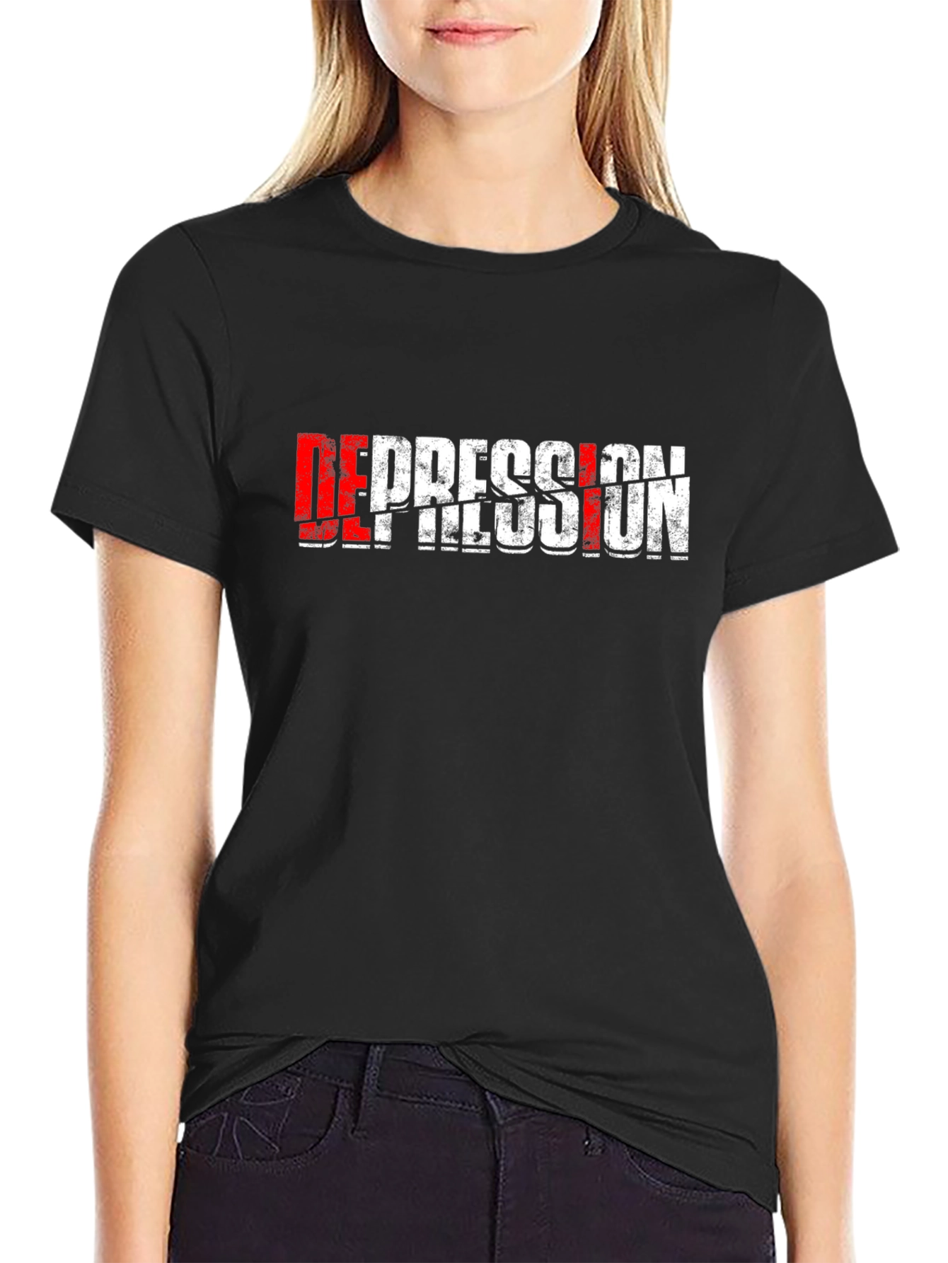 Distressed Depression Graphic T-Shirt