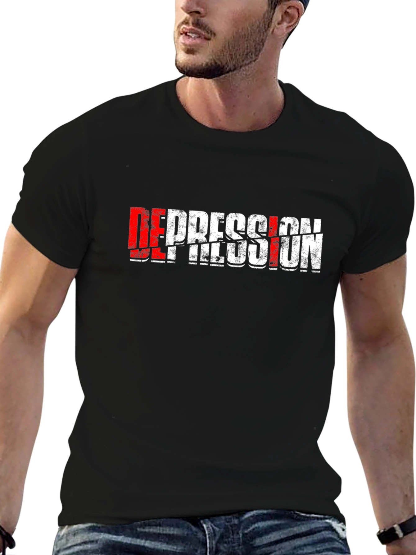Distressed Depression Graphic T-Shirt