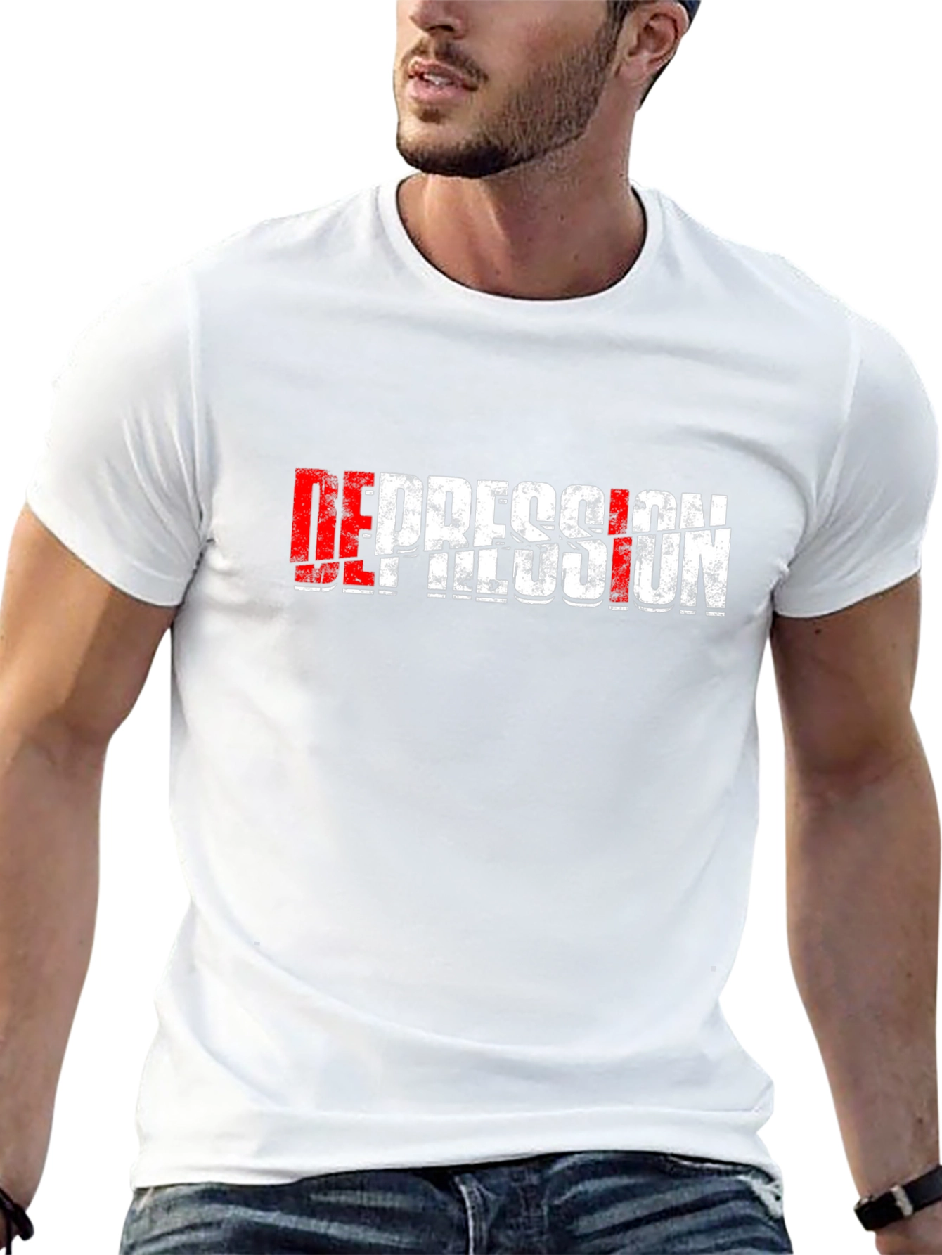 Distressed Depression Graphic T-Shirt