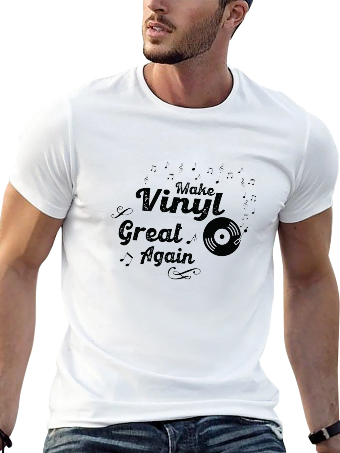 Make Vinyl Great Again Graphic Tee - Black