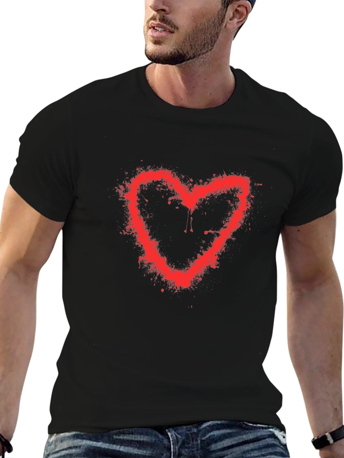 Red Heart Spray Paint T-Shirt