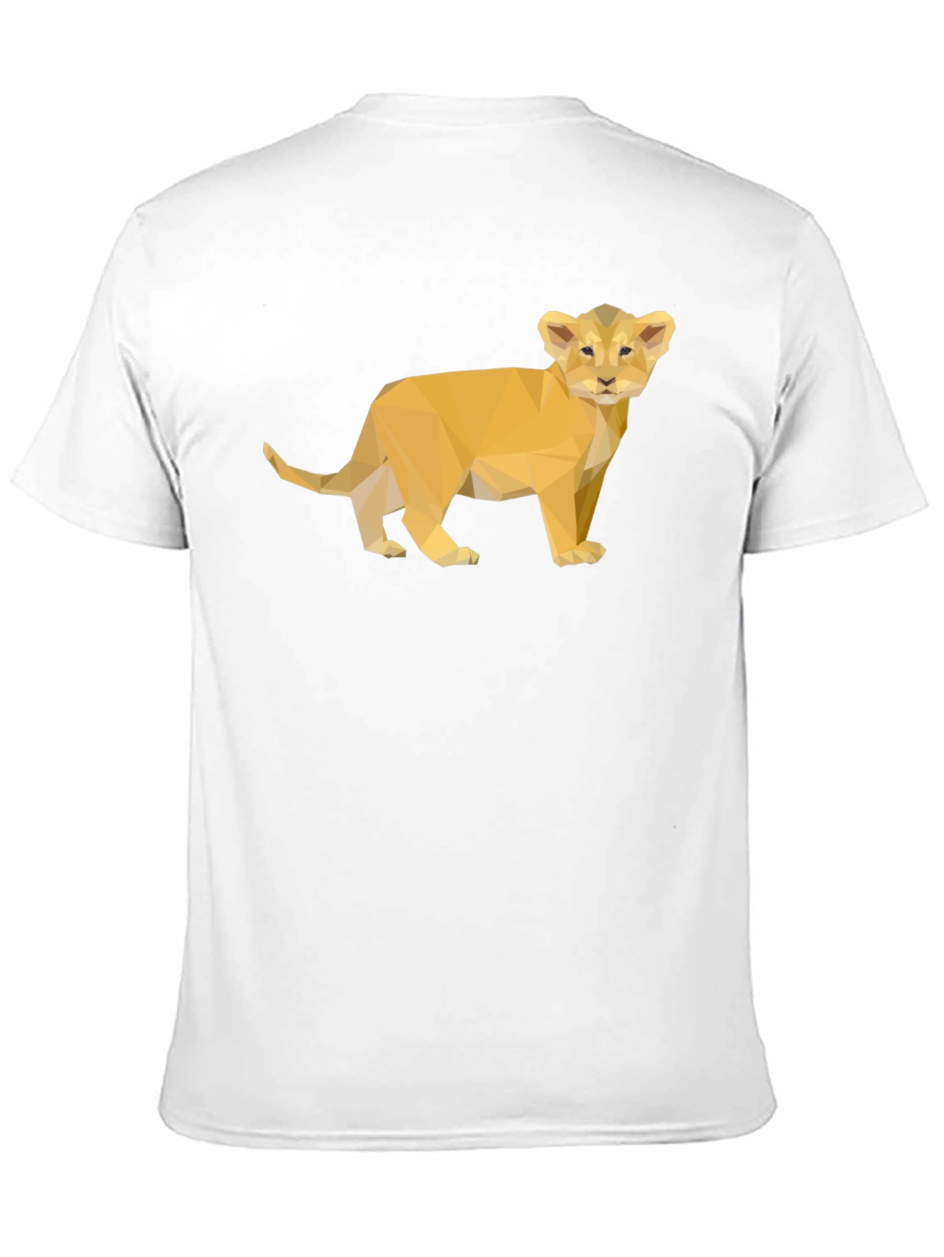 Geometric Lion Cub Graphic Tee - Black Unisex T-Shirt