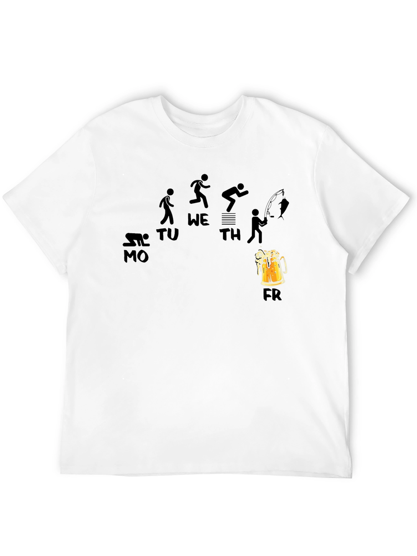 Funny Weekday Progression Black T-Shirt