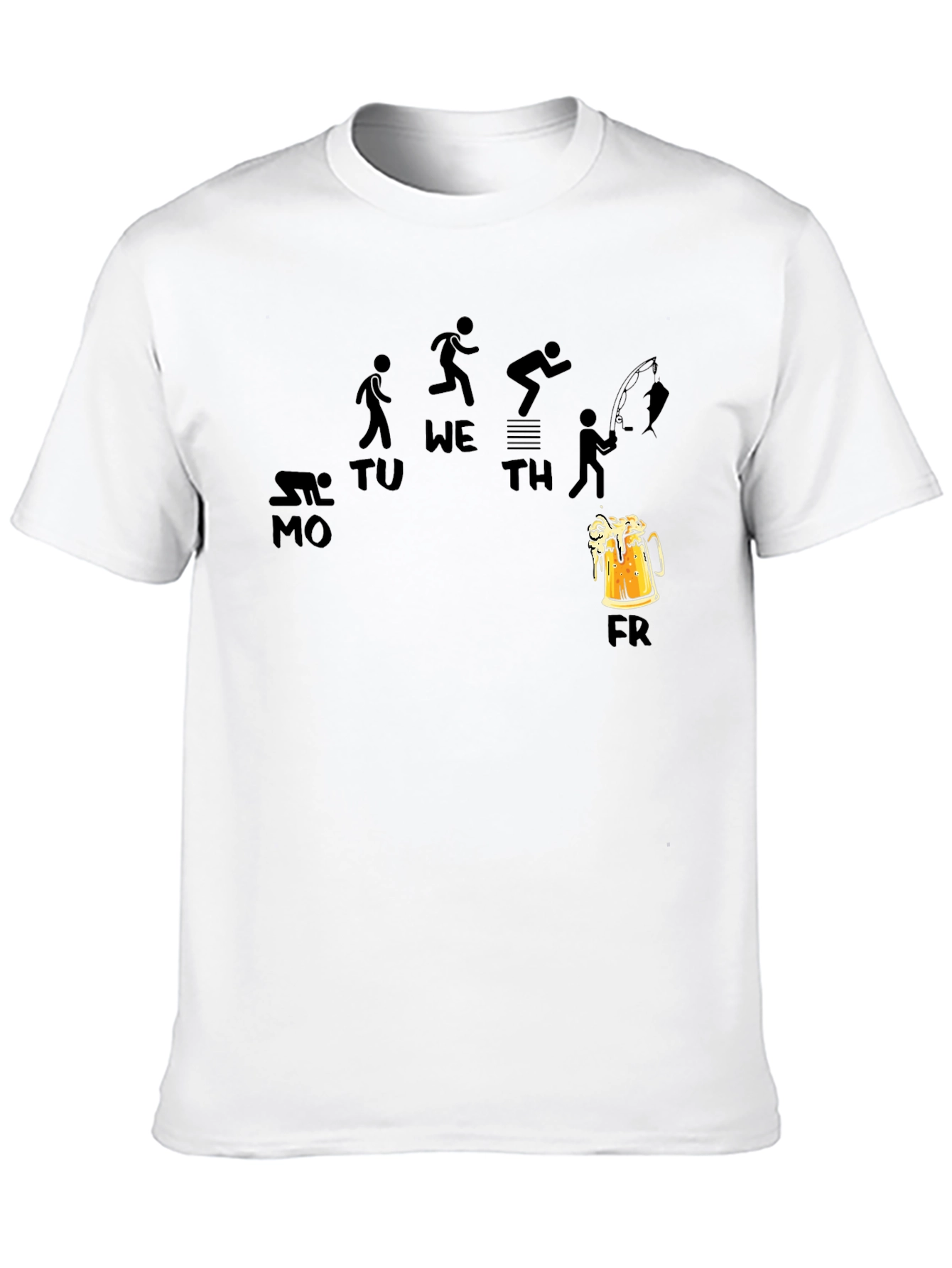 Funny Weekday Progression Black T-Shirt