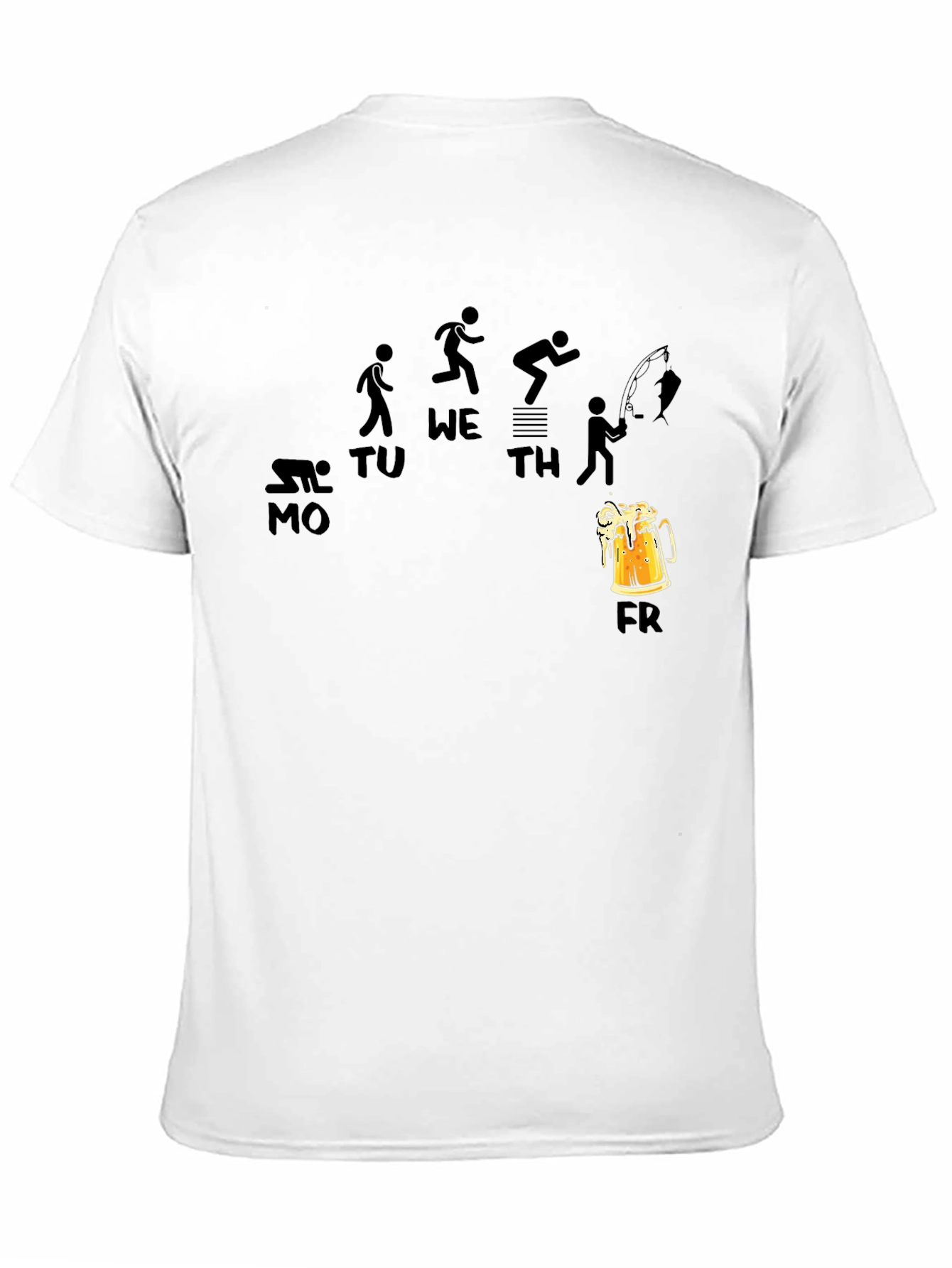 Funny Weekday Progression Black T-Shirt