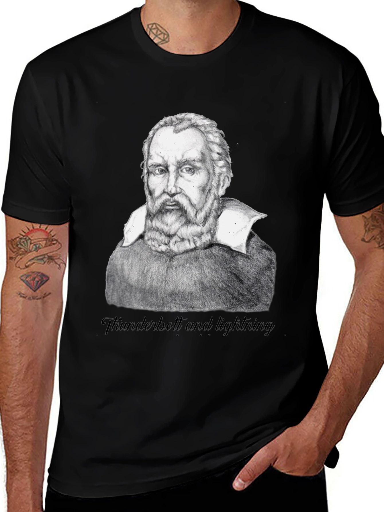 Galileo Portrait T-Shirt - Thunderbolt and lightning