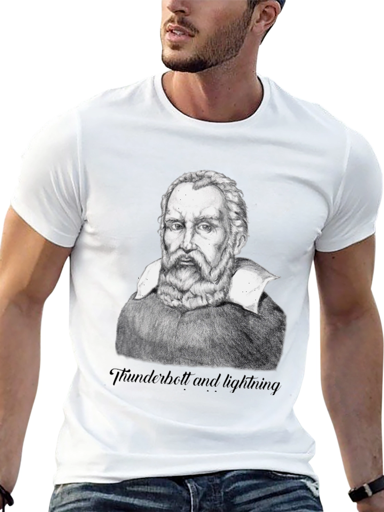 Galileo Portrait T-Shirt - Thunderbolt and lightning