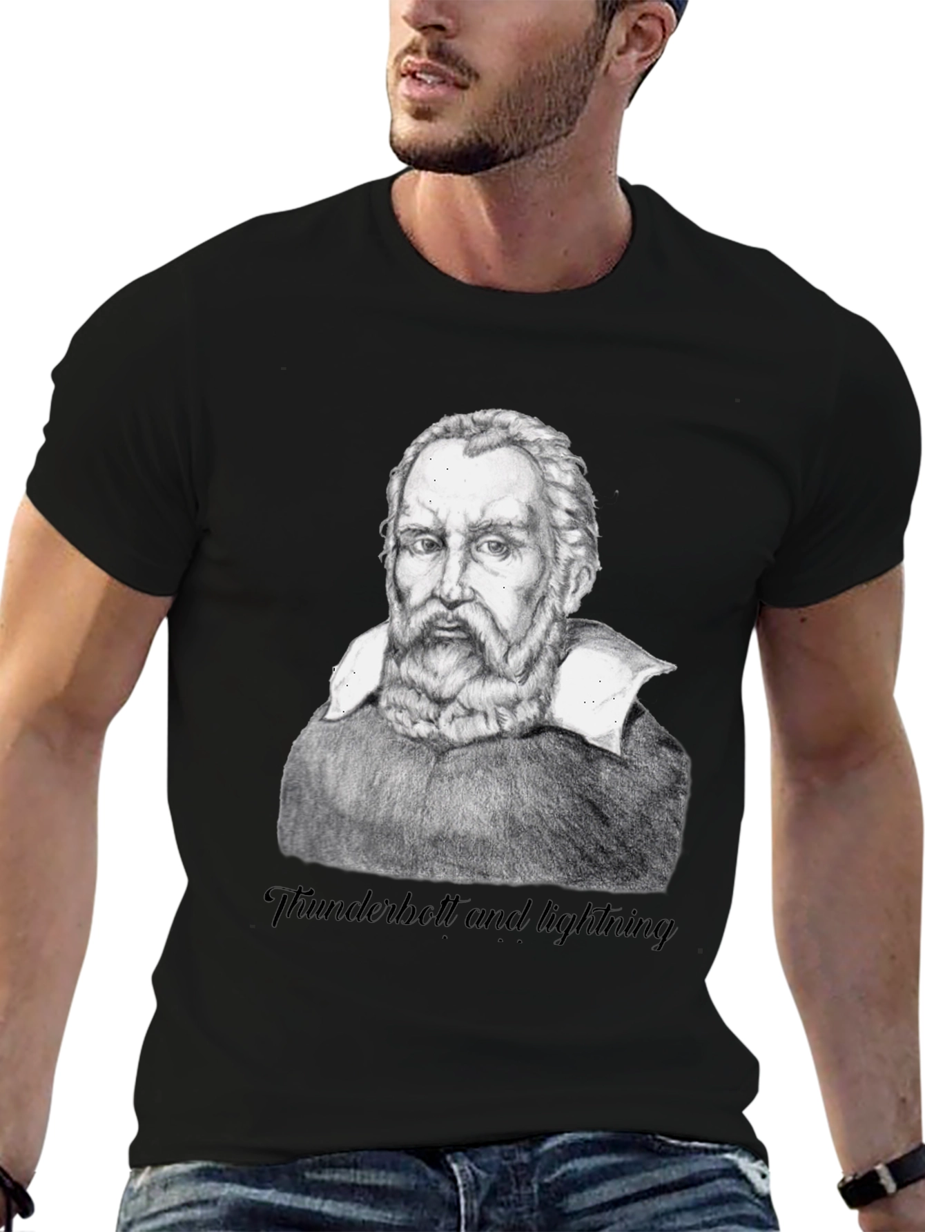 Galileo Portrait T-Shirt - Thunderbolt and lightning