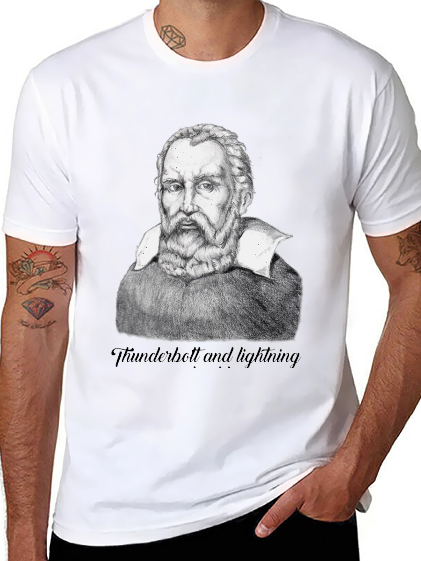 Galileo Portrait T-Shirt - Thunderbolt and lightning