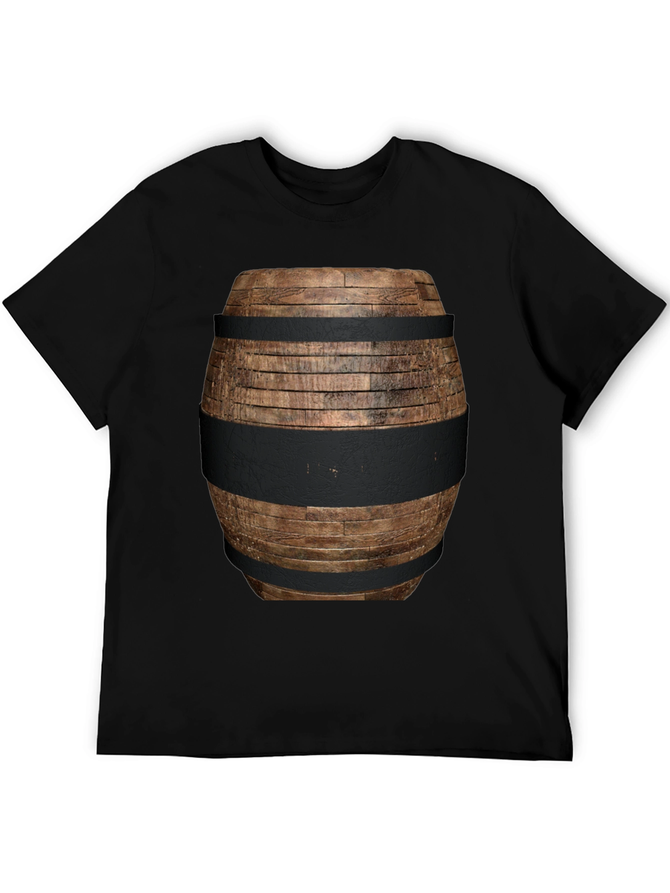 Wooden Barrel Design T-Shirt - Novelty Graphic Tee