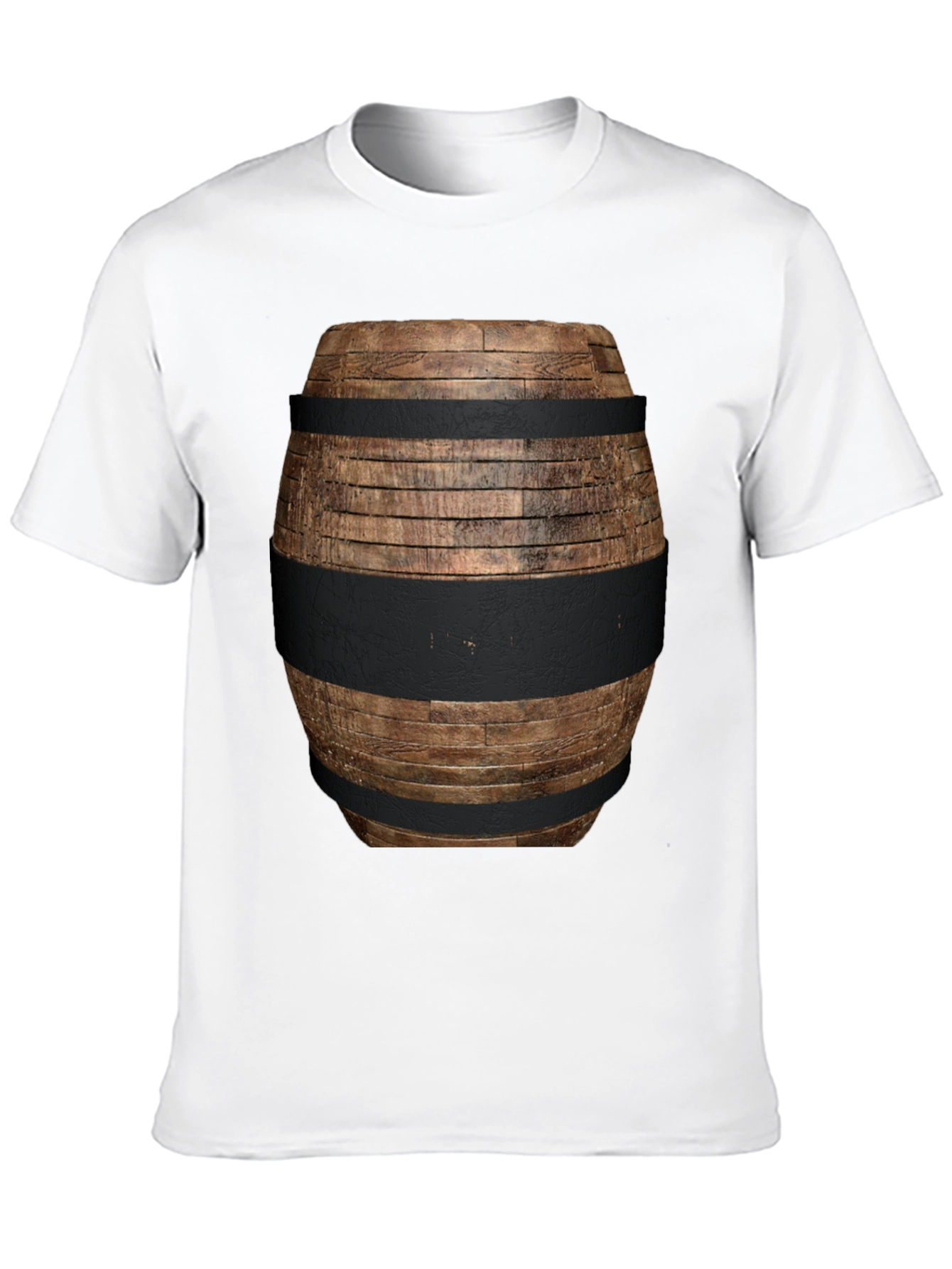 Wooden Barrel Design T-Shirt - Novelty Graphic Tee