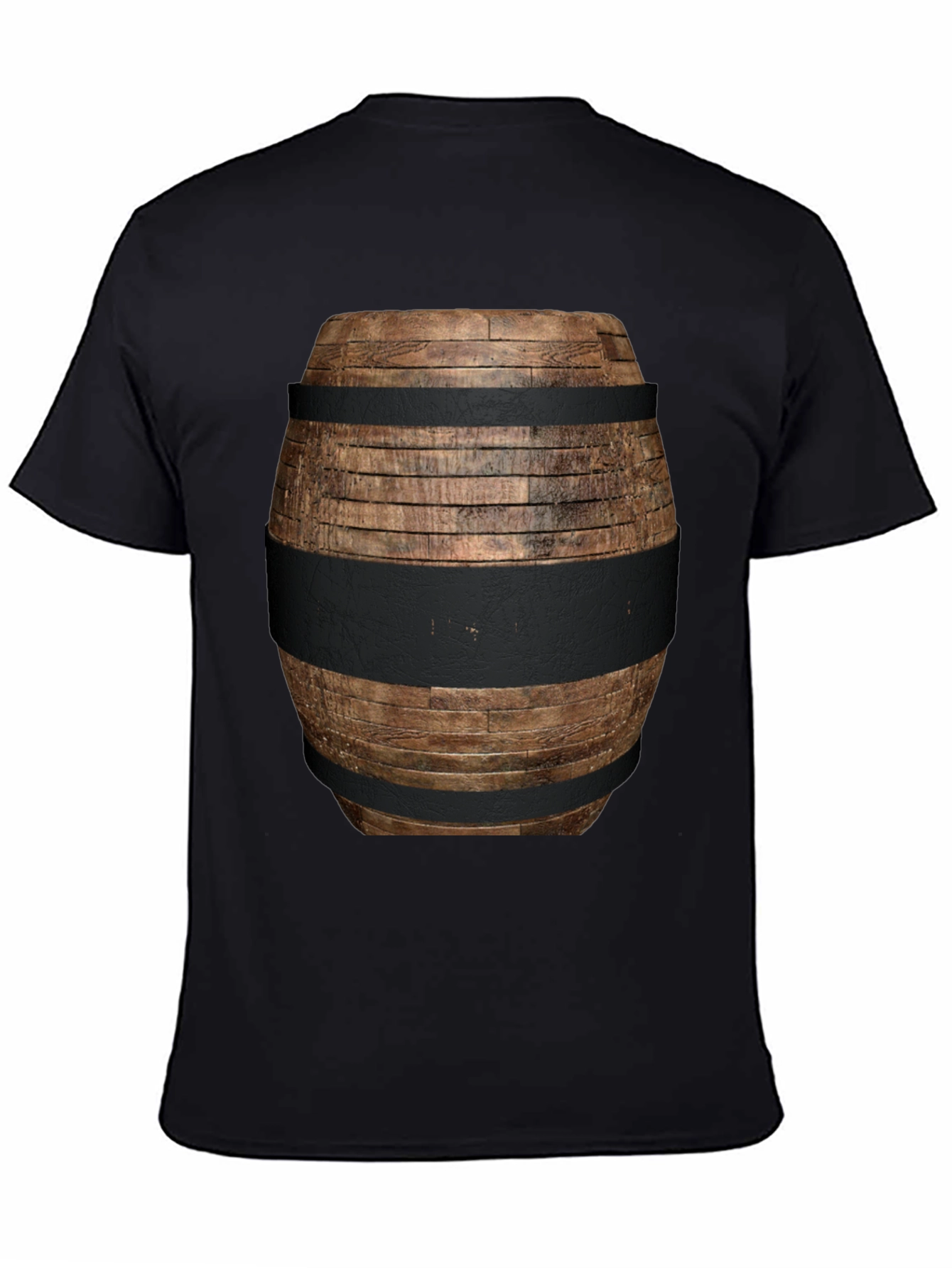 Wooden Barrel Design T-Shirt - Novelty Graphic Tee