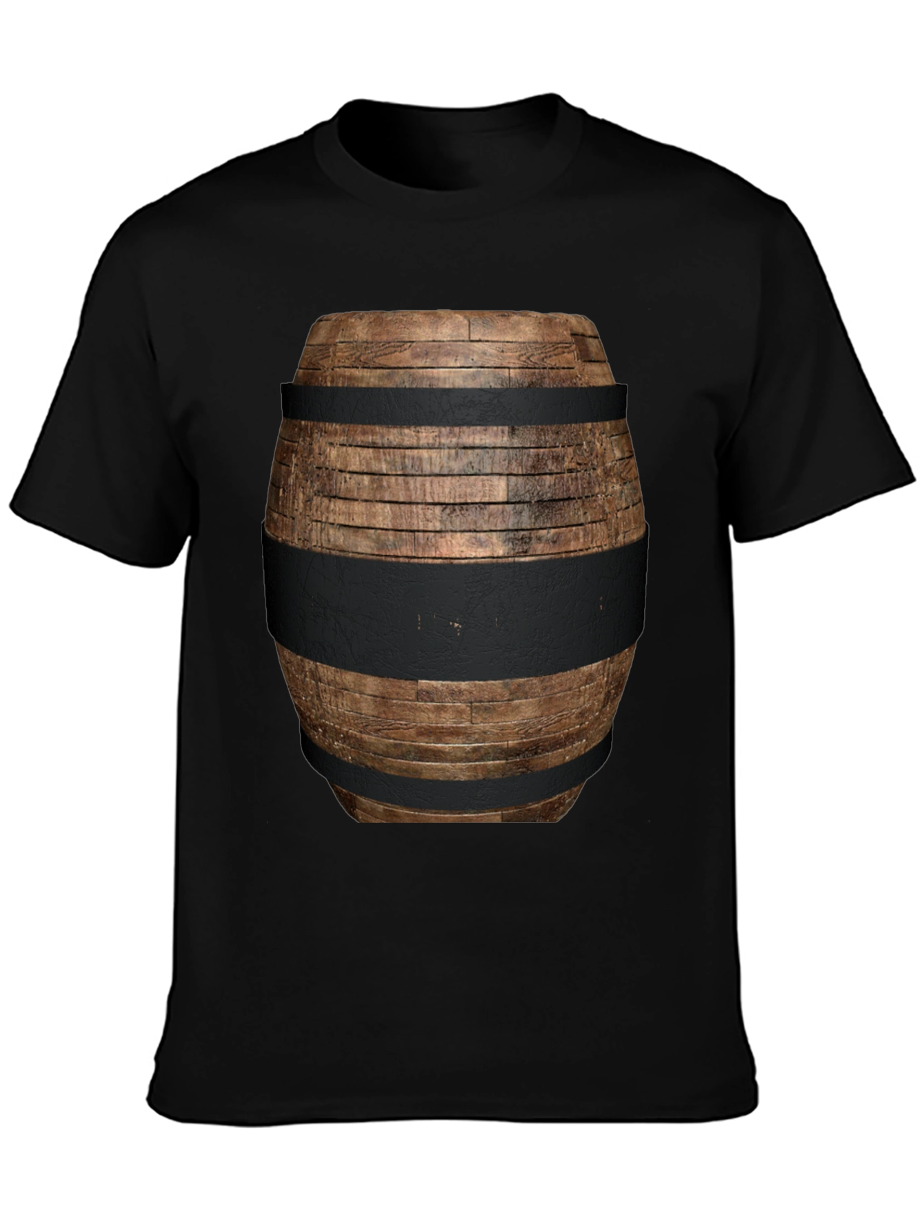 Wooden Barrel Design T-Shirt - Novelty Graphic Tee