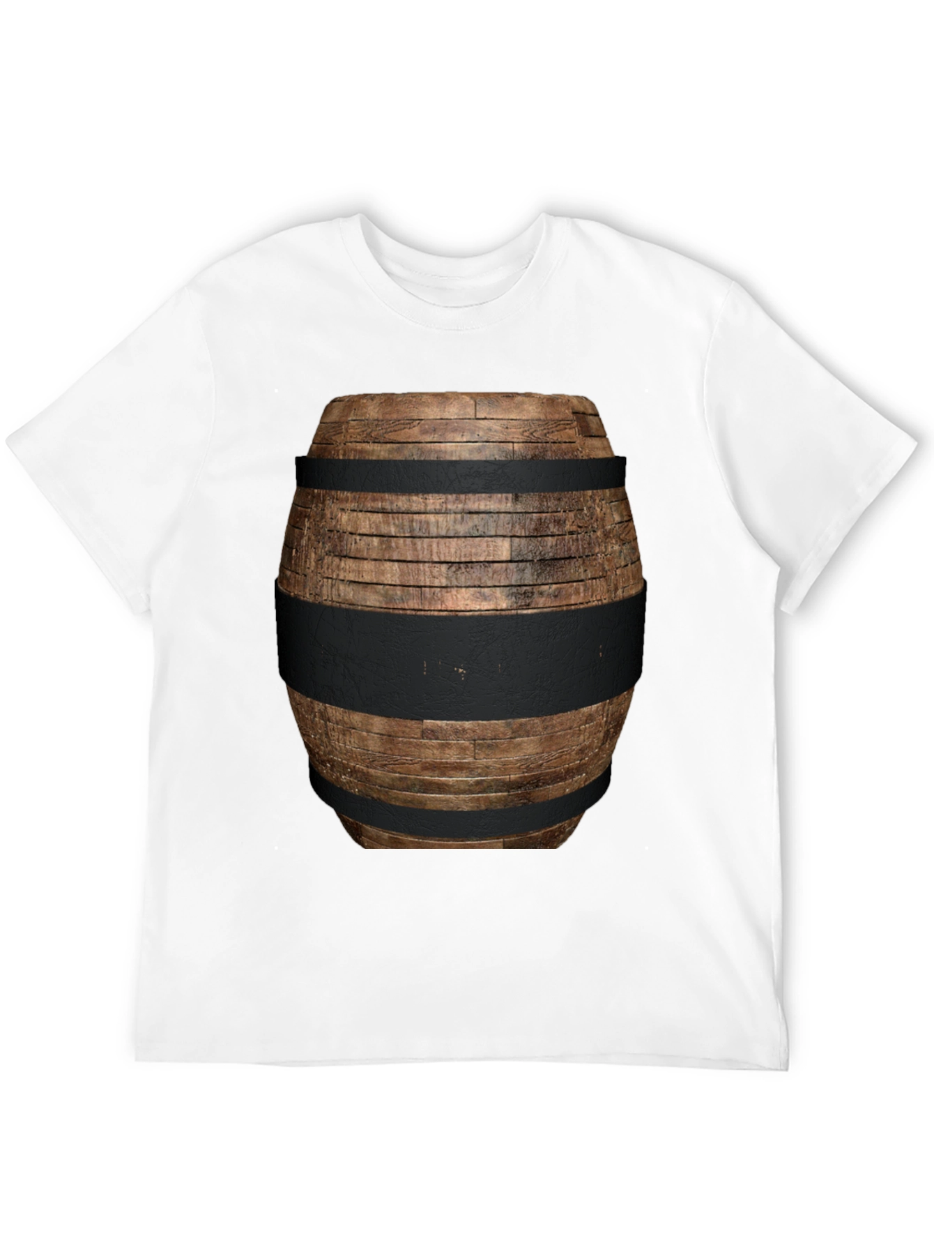 Wooden Barrel Design T-Shirt - Novelty Graphic Tee