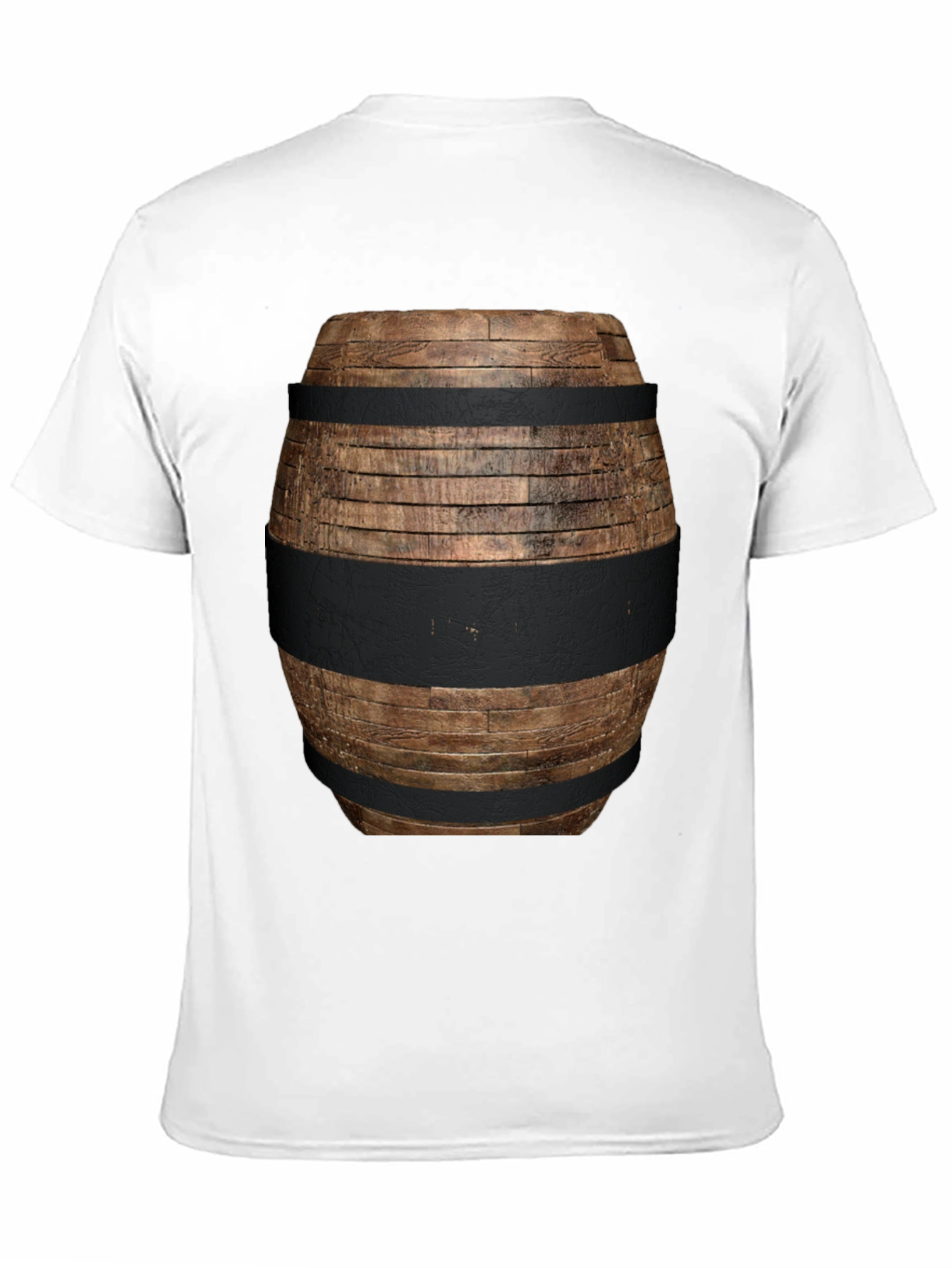 Wooden Barrel Design T-Shirt - Novelty Graphic Tee