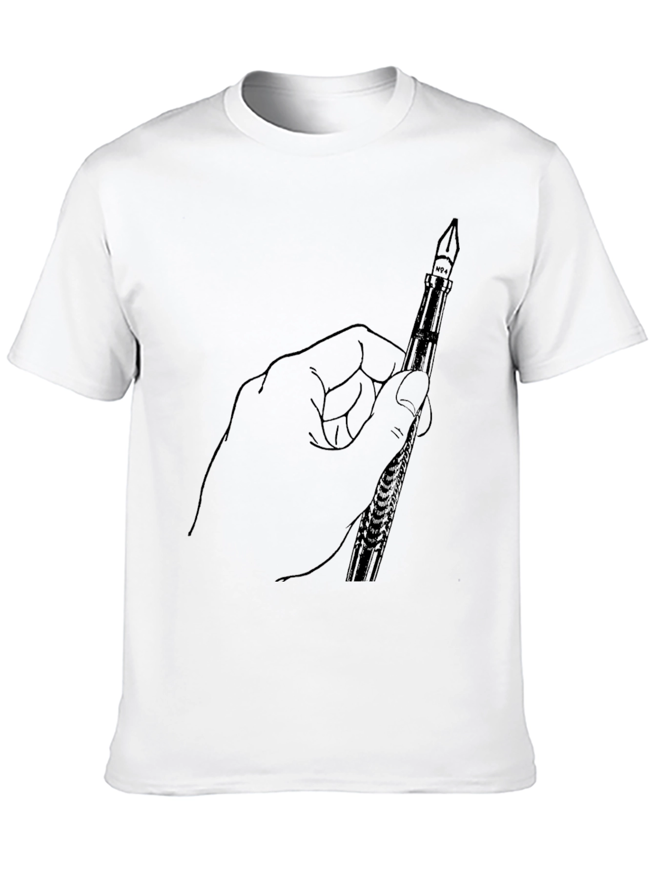 Hand Holding Pen Graphic Tee - Black