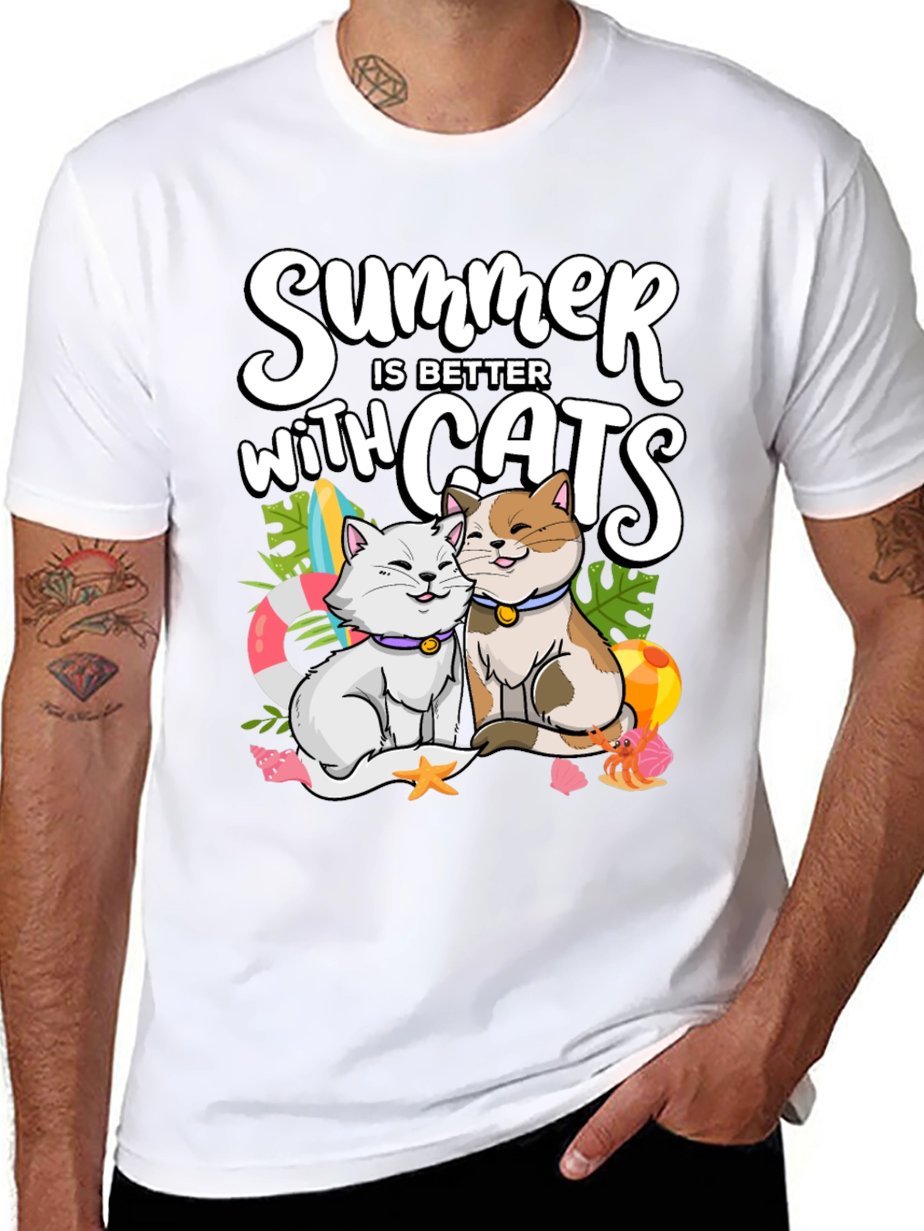 Summer Cats T-Shirt: Better with Cats!