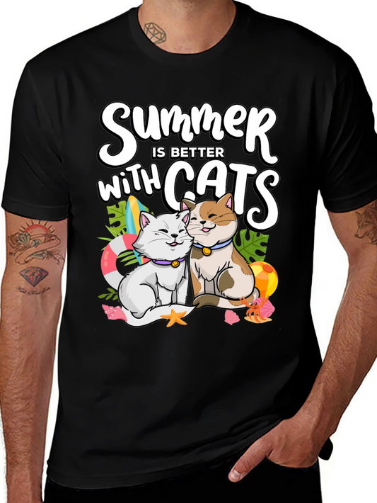 Summer Cats T-Shirt: Better with Cats!
