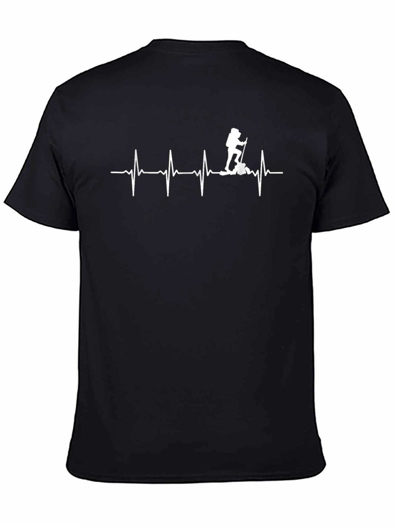 Hiking Heartbeat Graphic T-Shirt - Black
