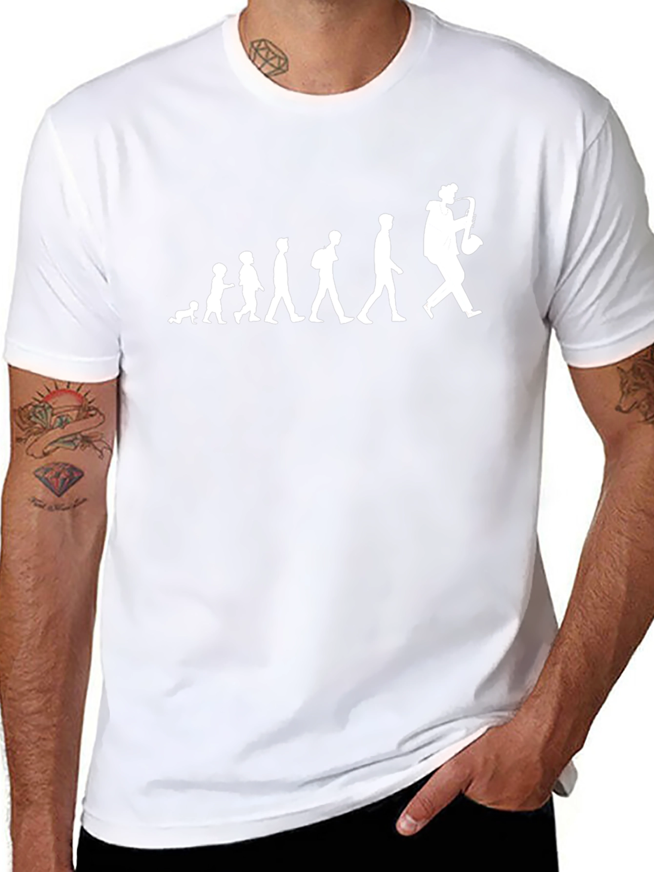 Saxophone Player Evolution T-Shirt - Black