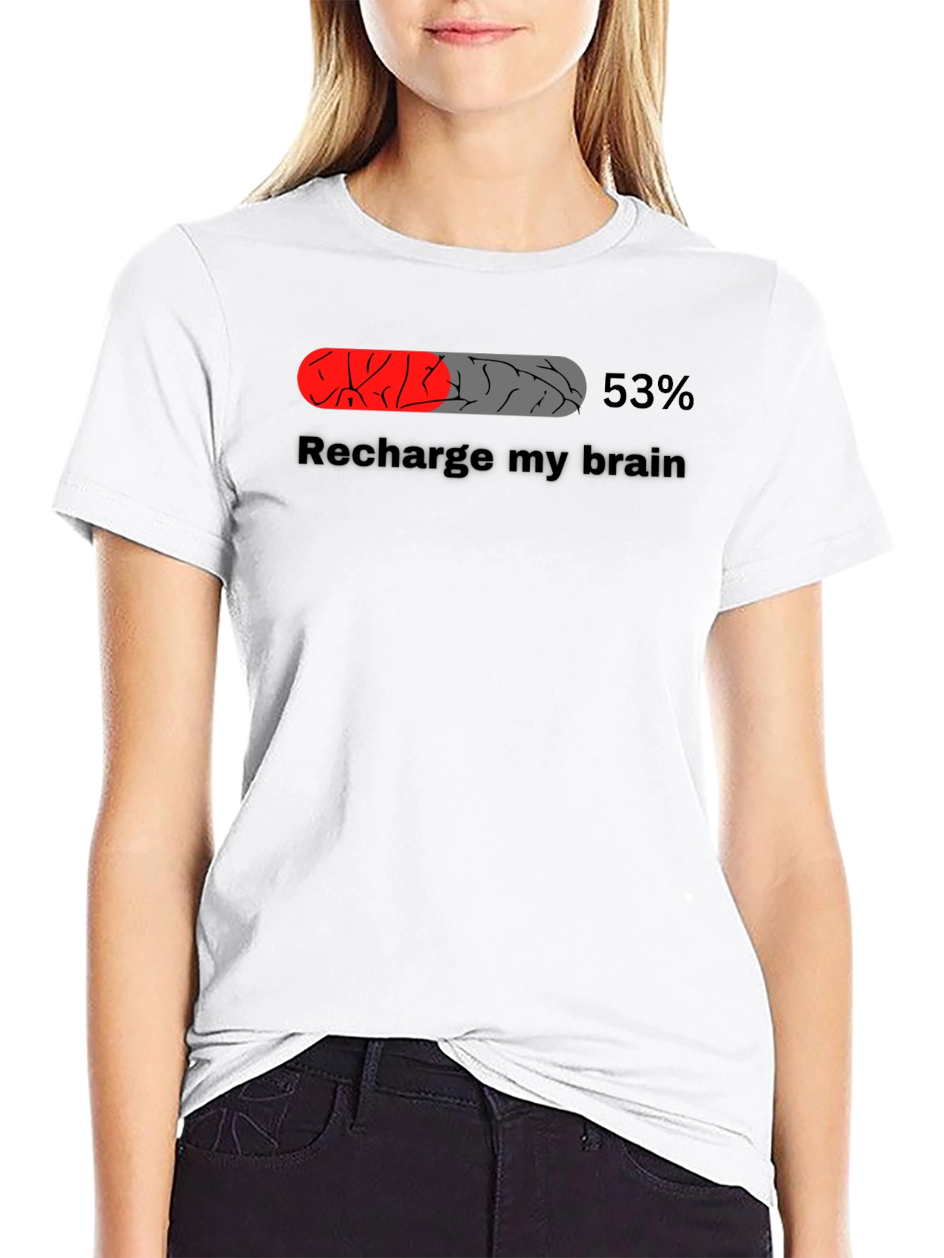 Recharge My Brain T-Shirt - Funny Novelty Tee