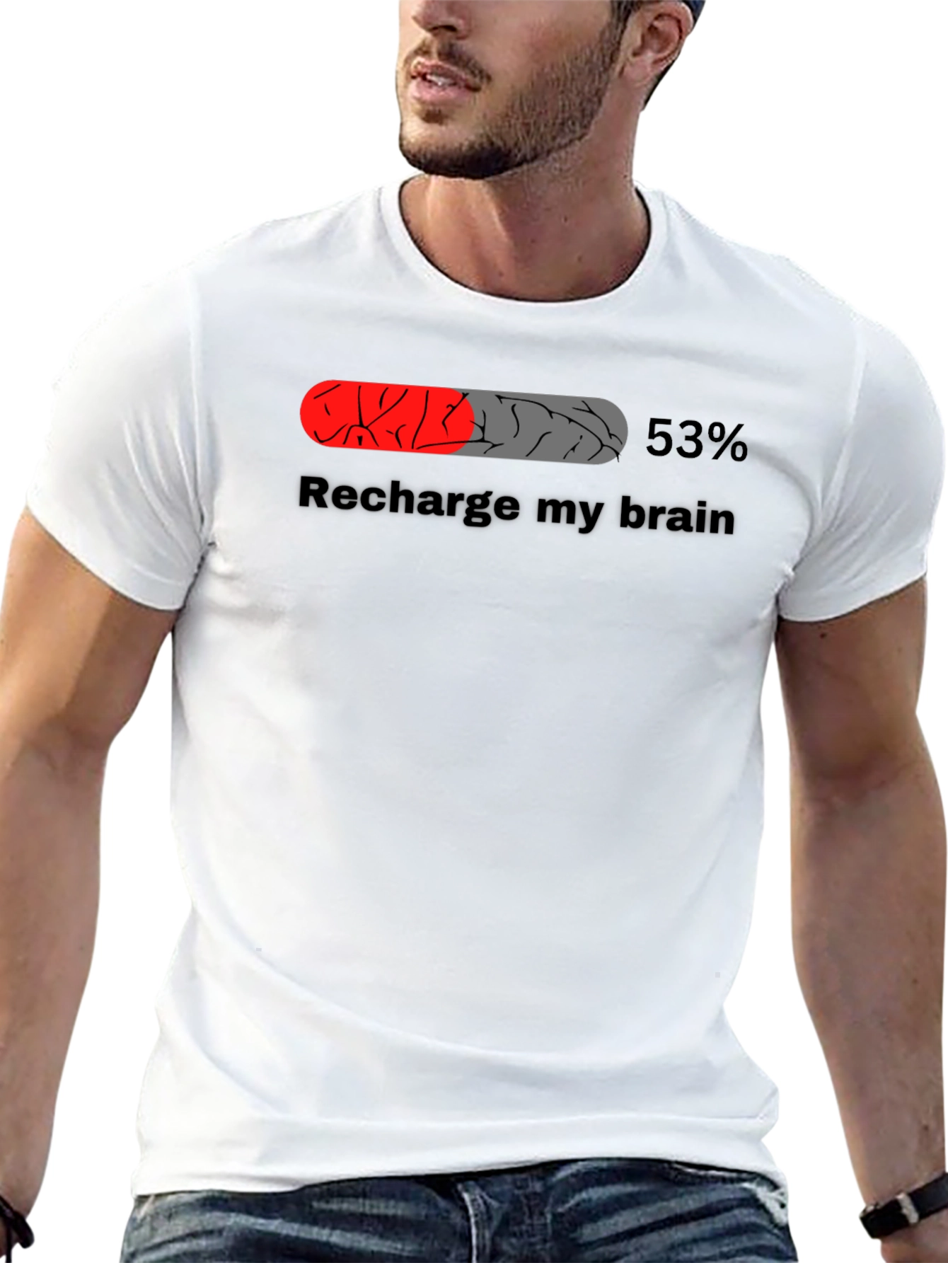 Recharge My Brain T-Shirt - Funny Novelty Tee