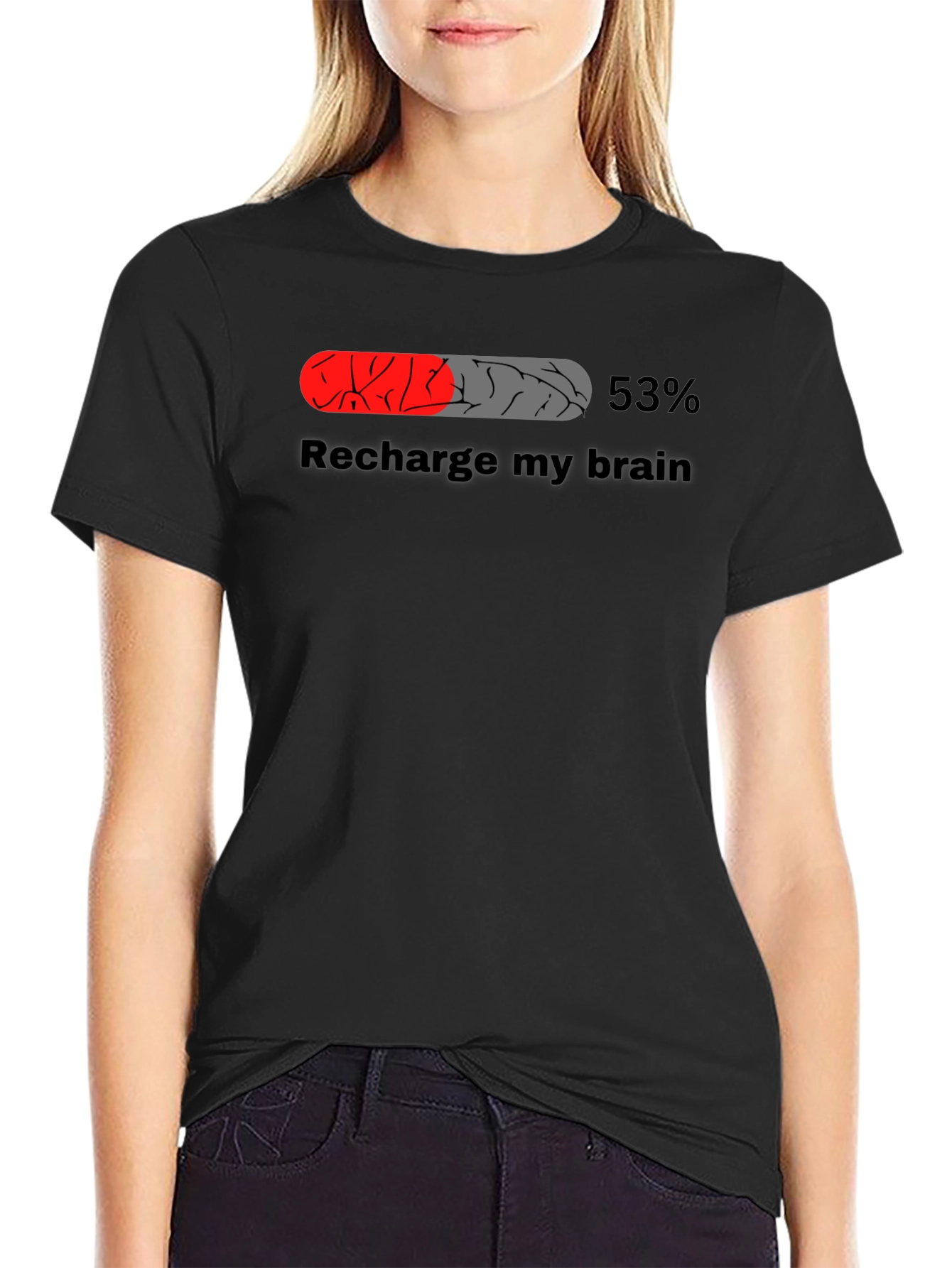 Recharge My Brain T-Shirt - Funny Novelty Tee