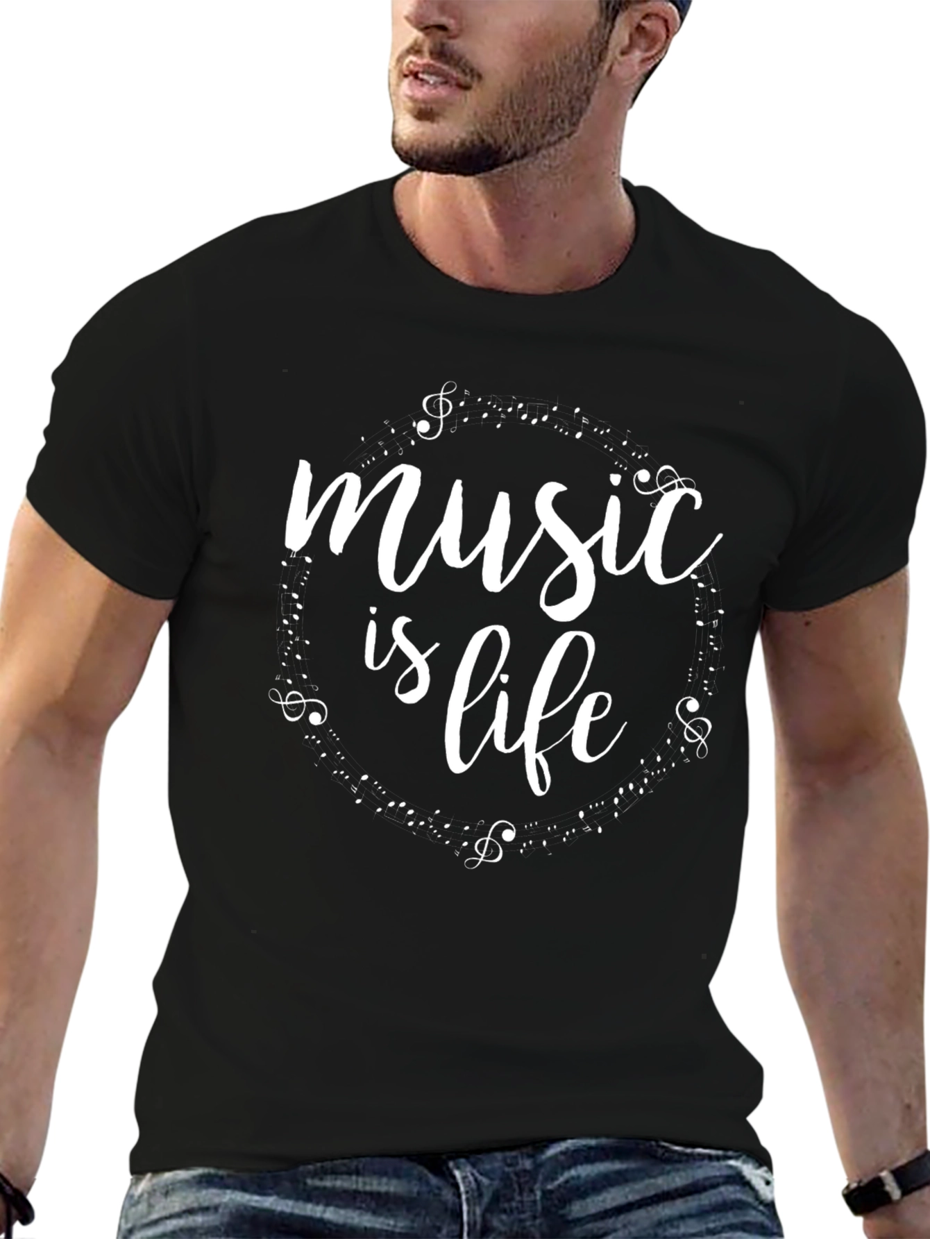 Music is Life Black T-Shirt