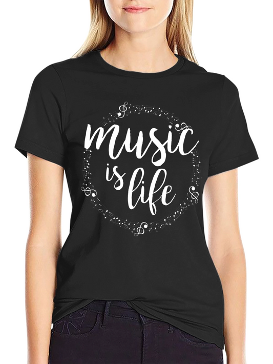Music is Life Black T-Shirt