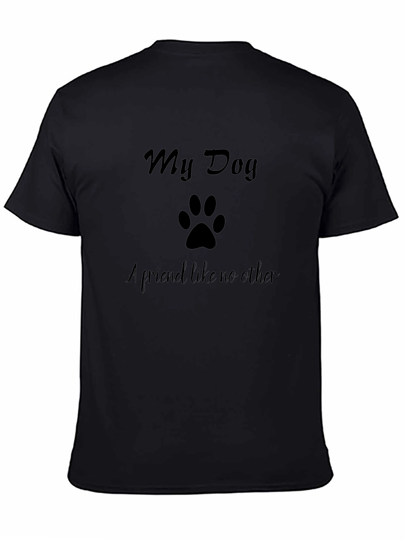 My Dog Paw Print Black T-Shirt