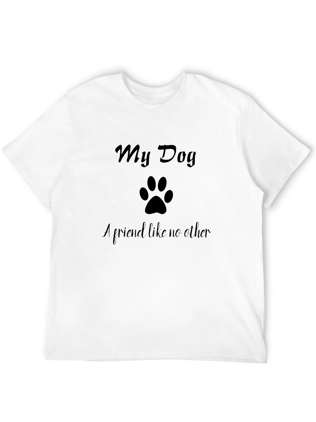 My Dog Paw Print Black T-Shirt