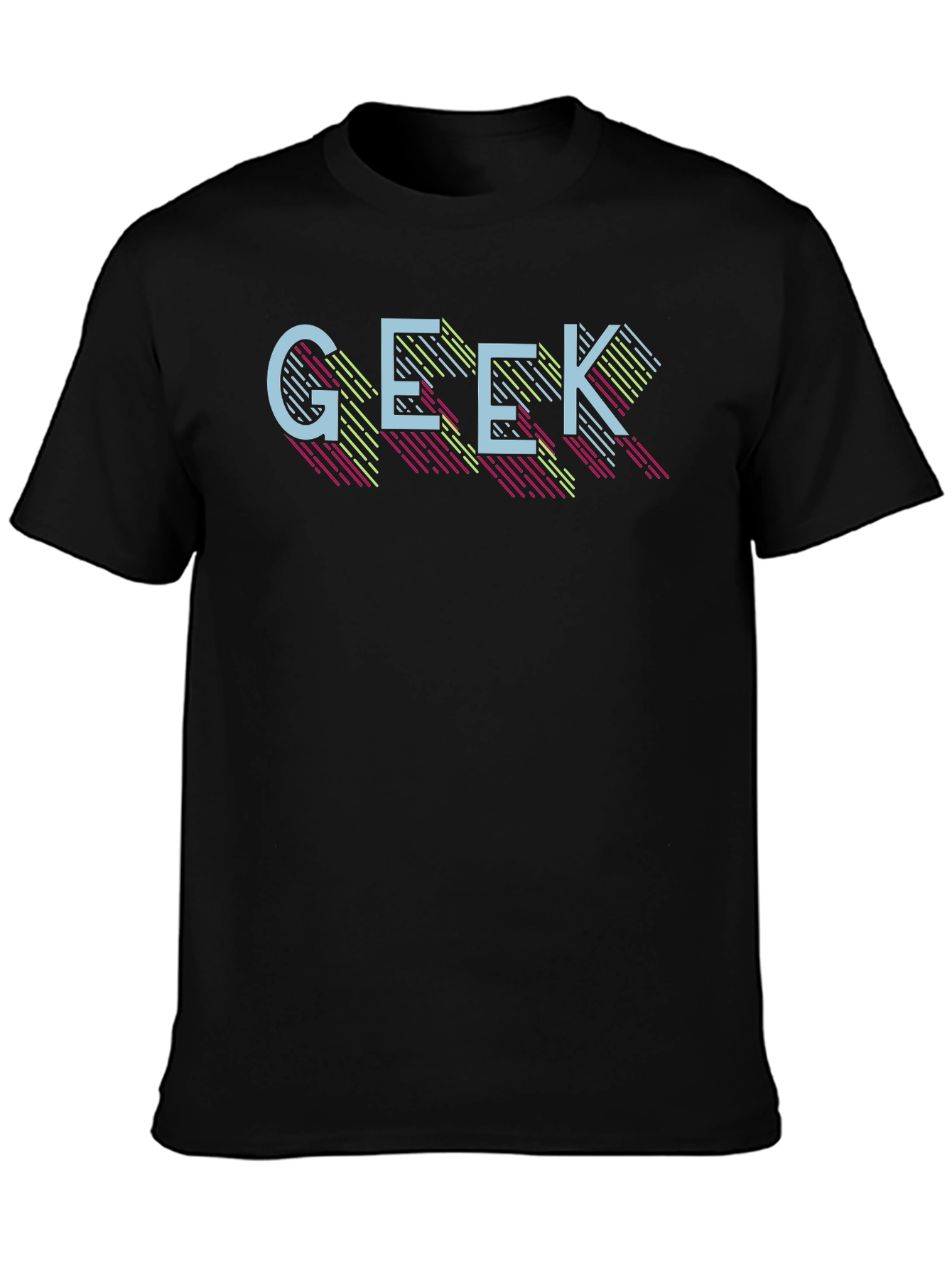 Geek Graphic Tee - Retro Style Black T-Shirt