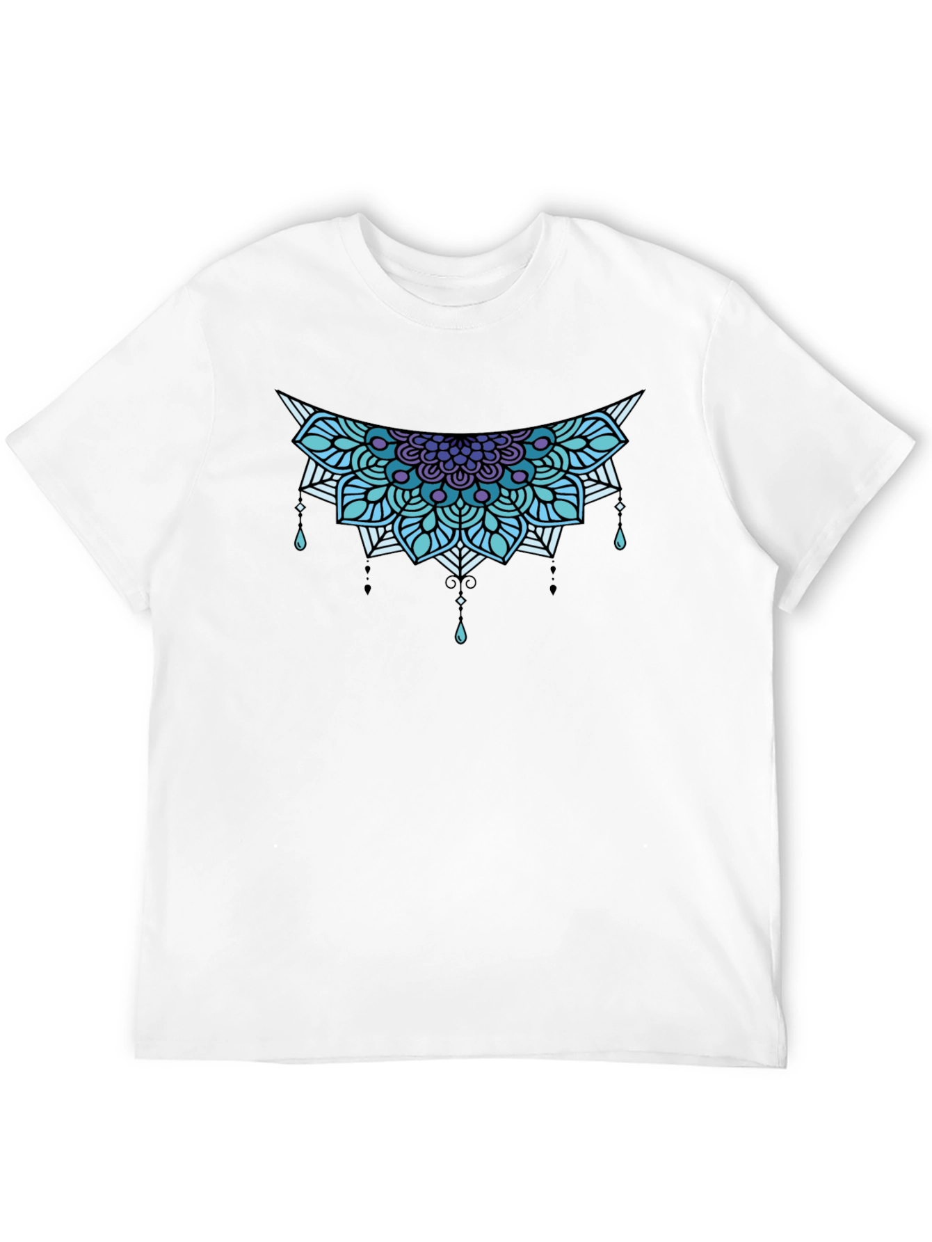 Geometric Mandala Graphic Tee - Black