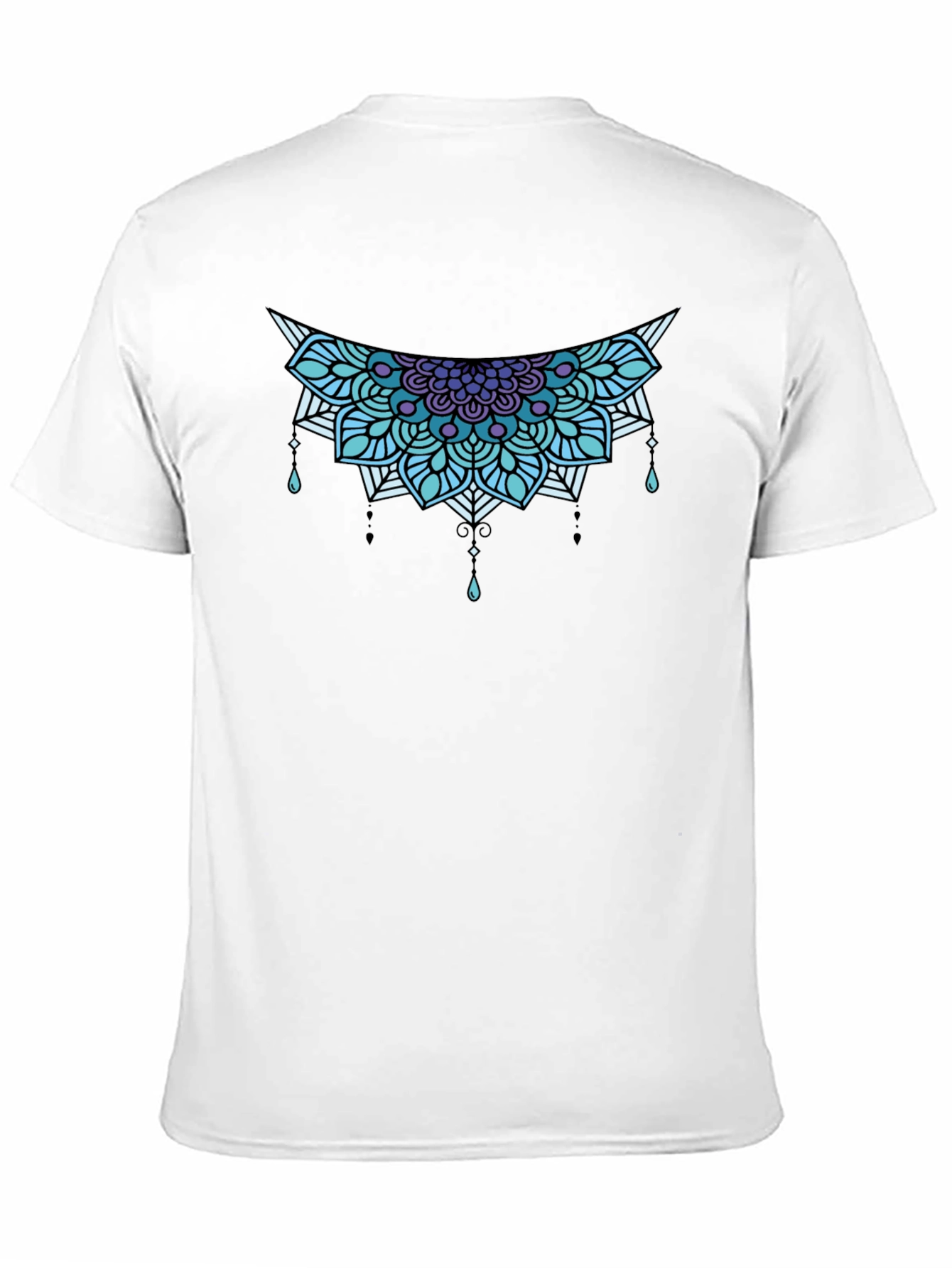 Geometric Mandala Graphic Tee - Black