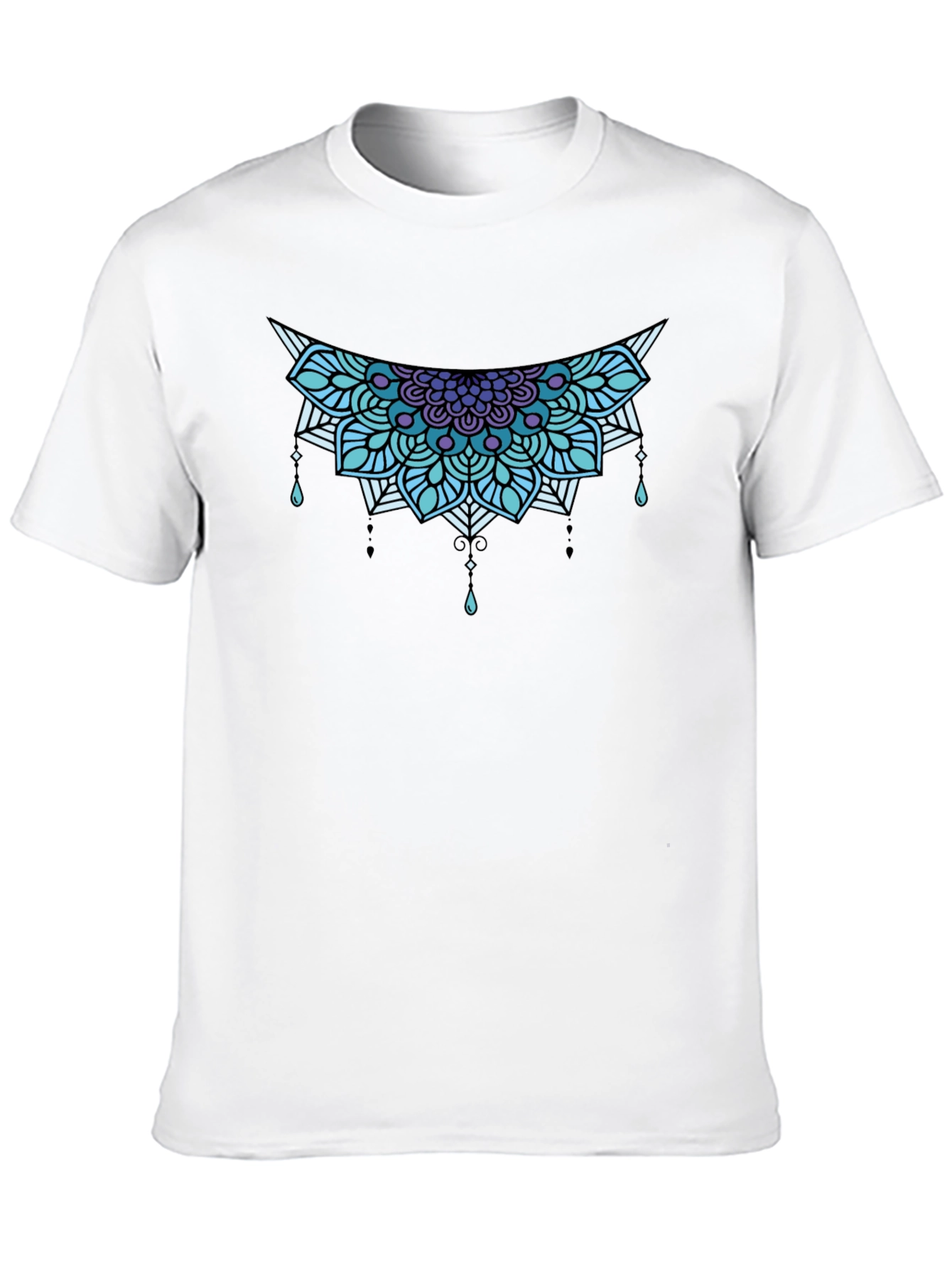 Geometric Mandala Graphic Tee - Black