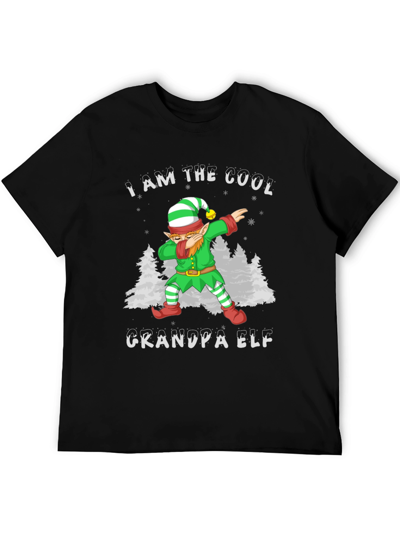 Cool Grandpa Elf Dabbing Christmas T-Shirt