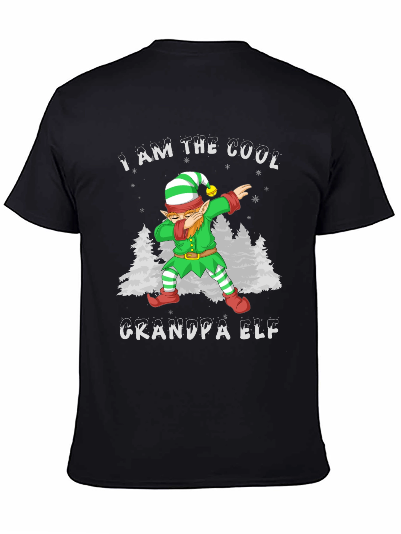 Cool Grandpa Elf Dabbing Christmas T-Shirt