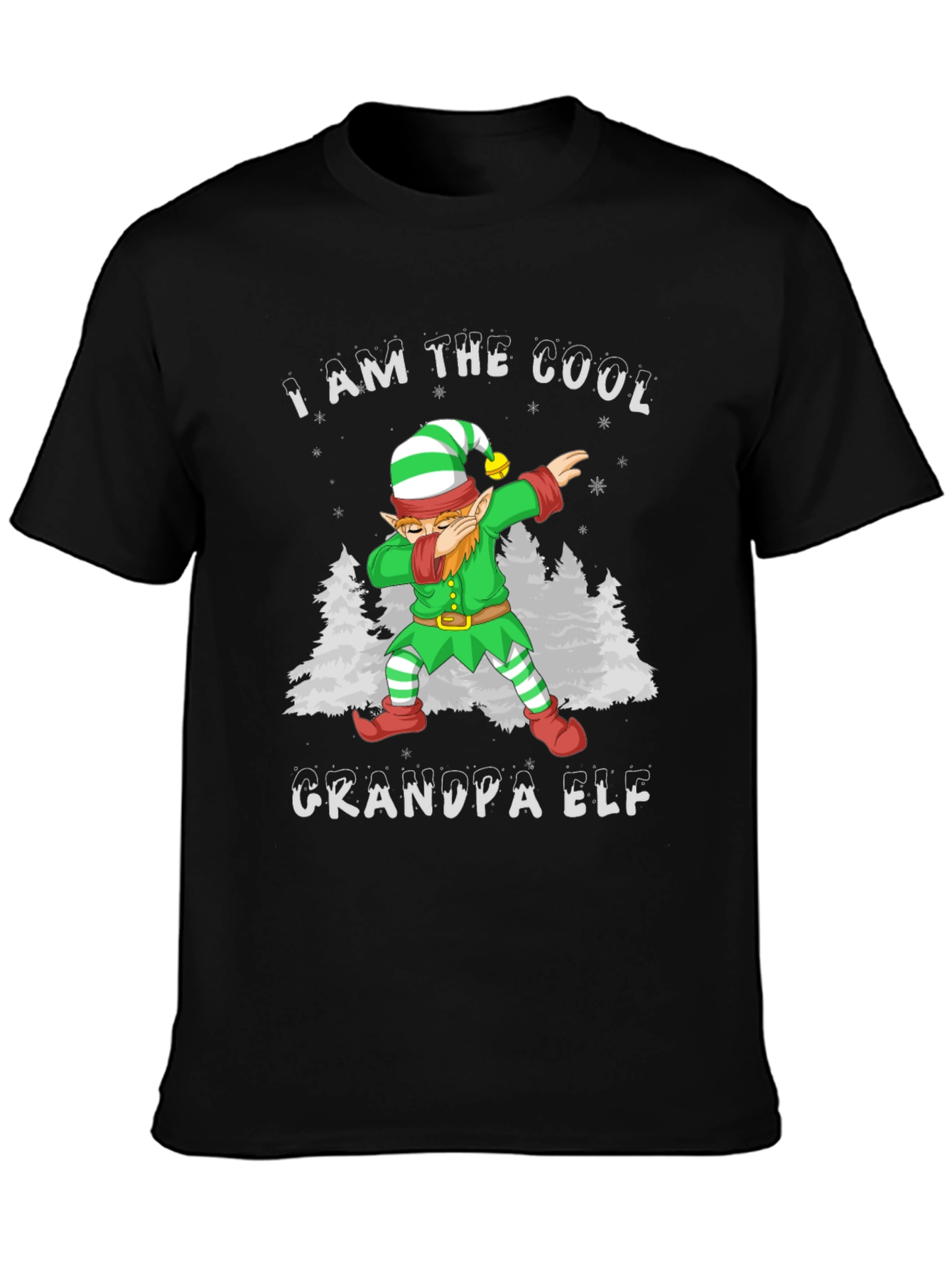 Cool Grandpa Elf Dabbing Christmas T-Shirt