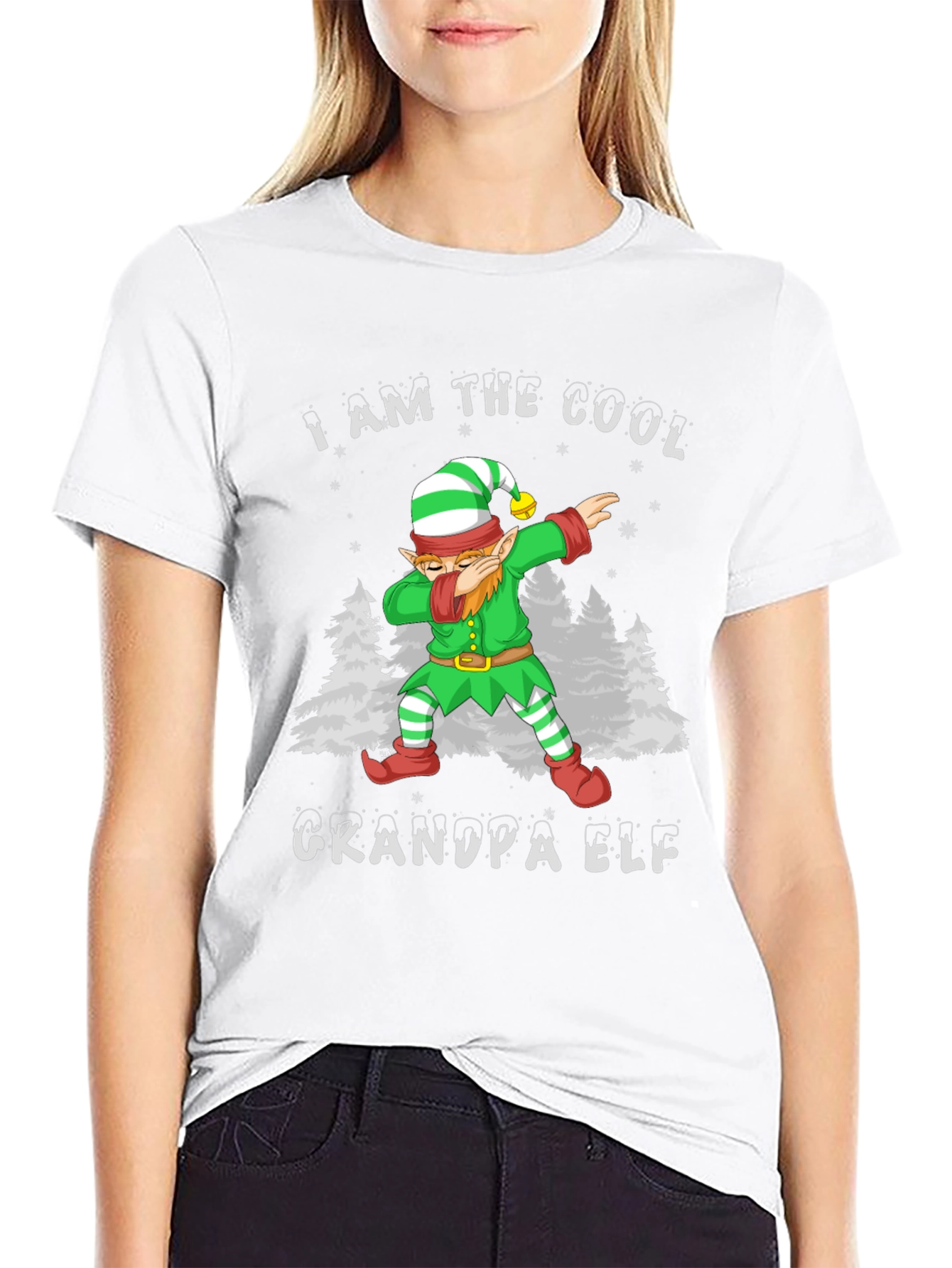 Cool Grandpa Elf Dabbing Christmas T-Shirt