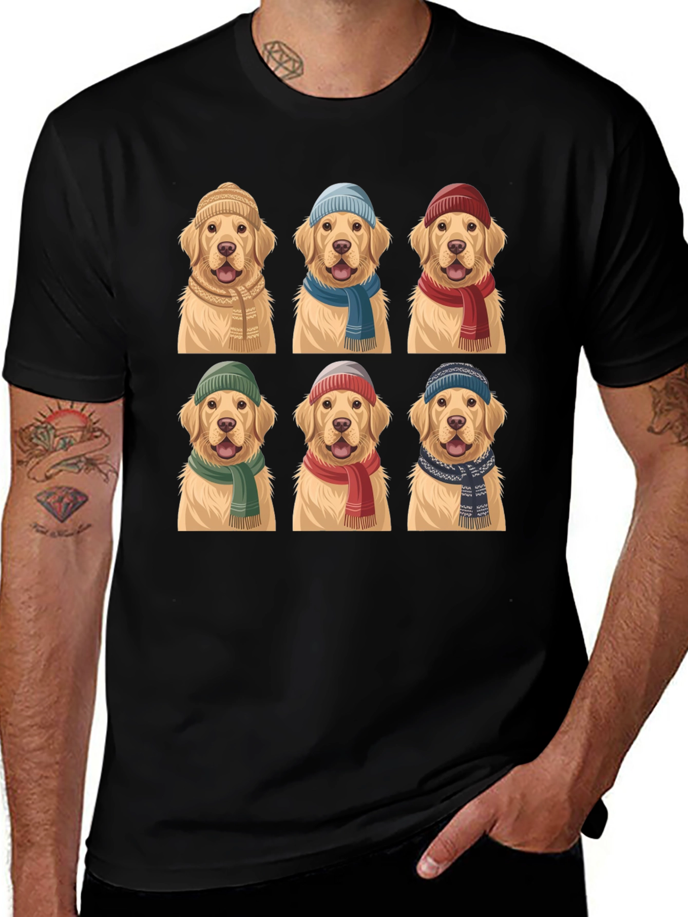 Golden Retriever Hats & Scarves T-Shirt
