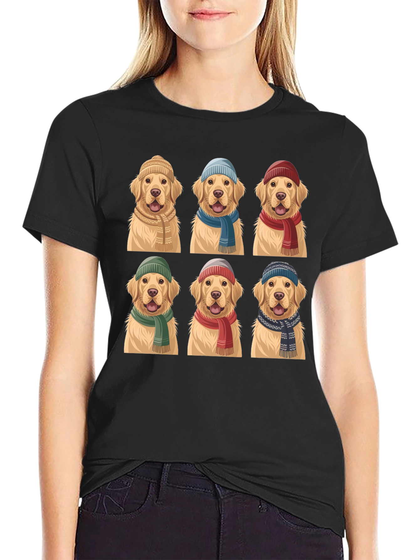Golden Retriever Hats & Scarves T-Shirt
