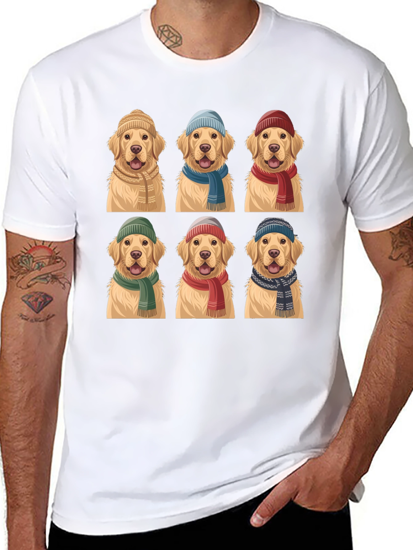 Golden Retriever Hats & Scarves T-Shirt