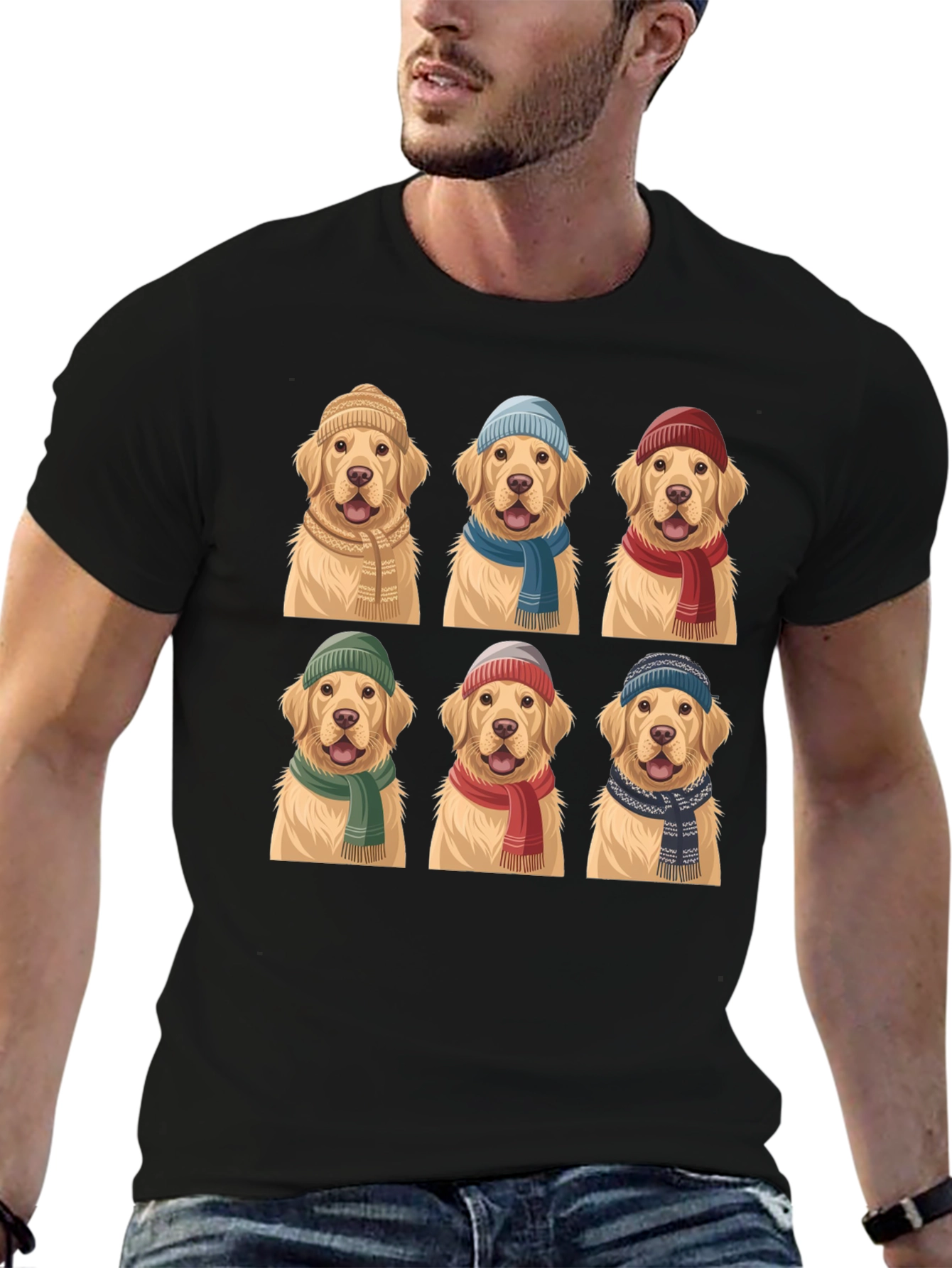 Golden Retriever Hats & Scarves T-Shirt