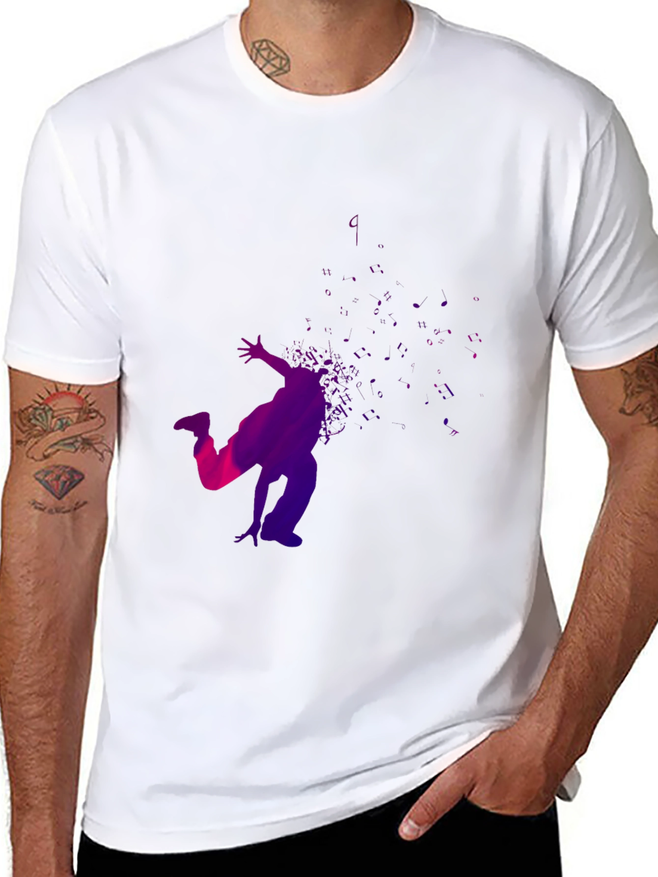 Vibrant Dance Silhouette Tee - Black