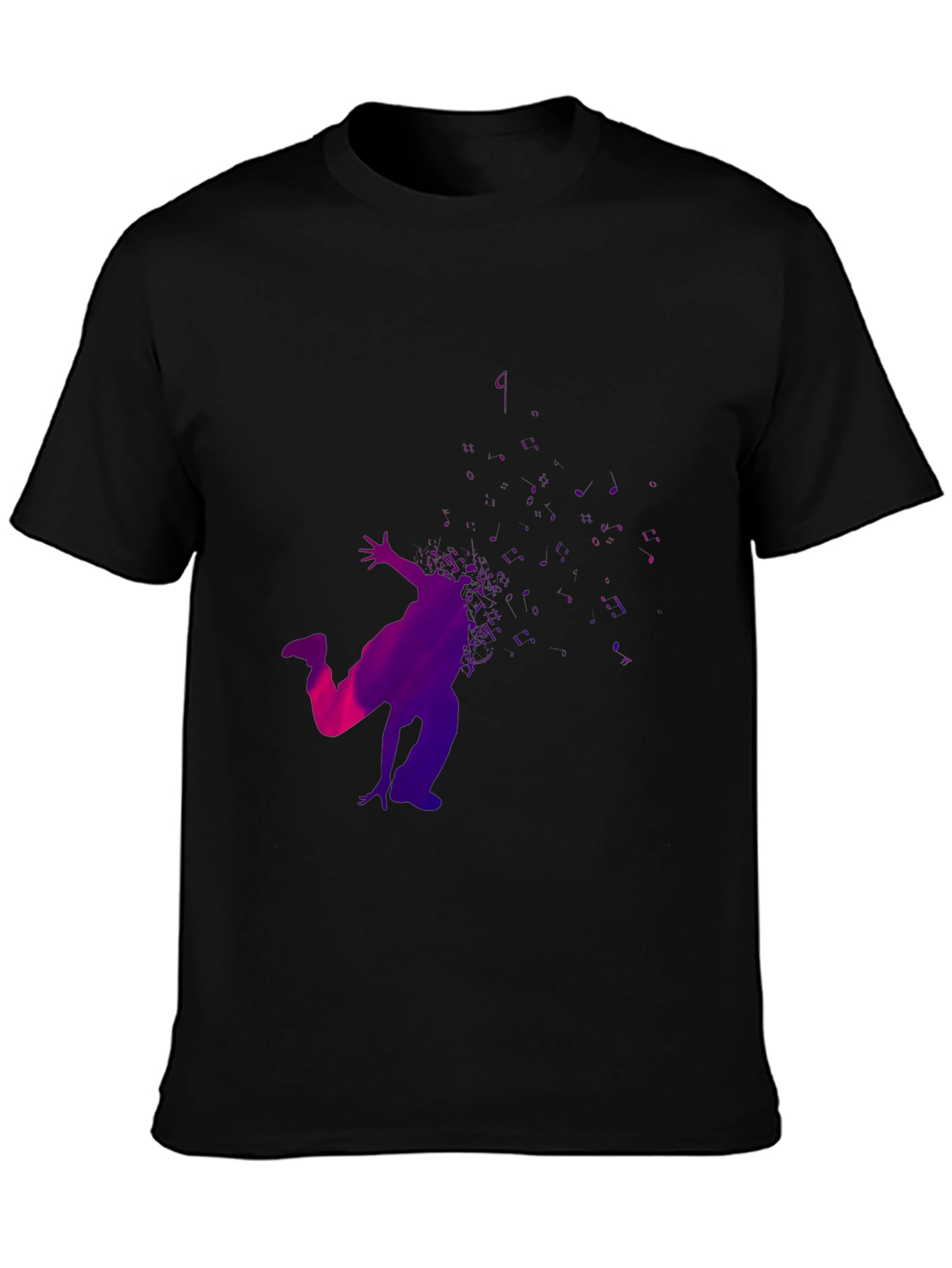 Vibrant Dance Silhouette Tee - Black